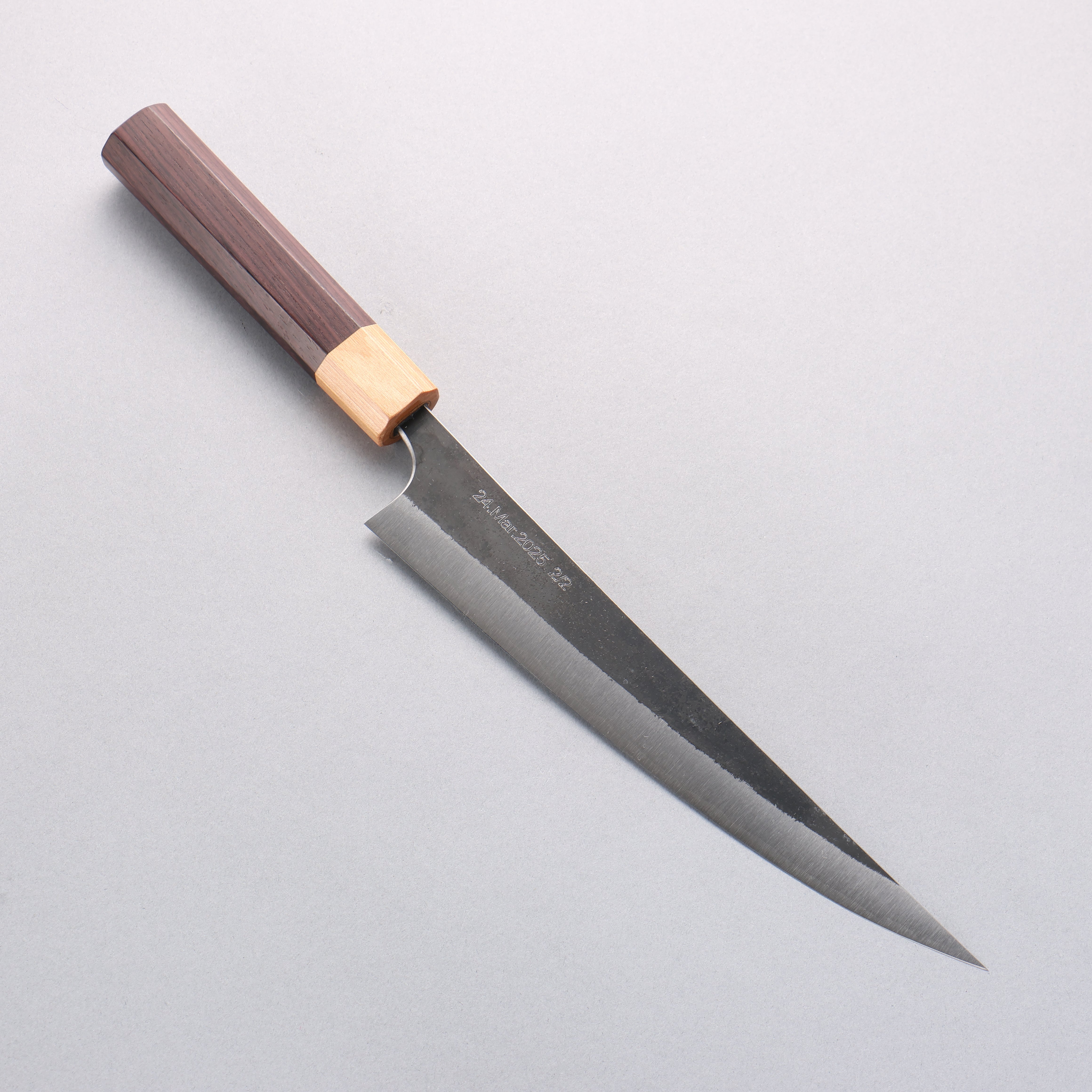 Tinker Blue Super Black Finished 210mm Rosewood Handle Sabre - Japanny - Best Japanese Knife