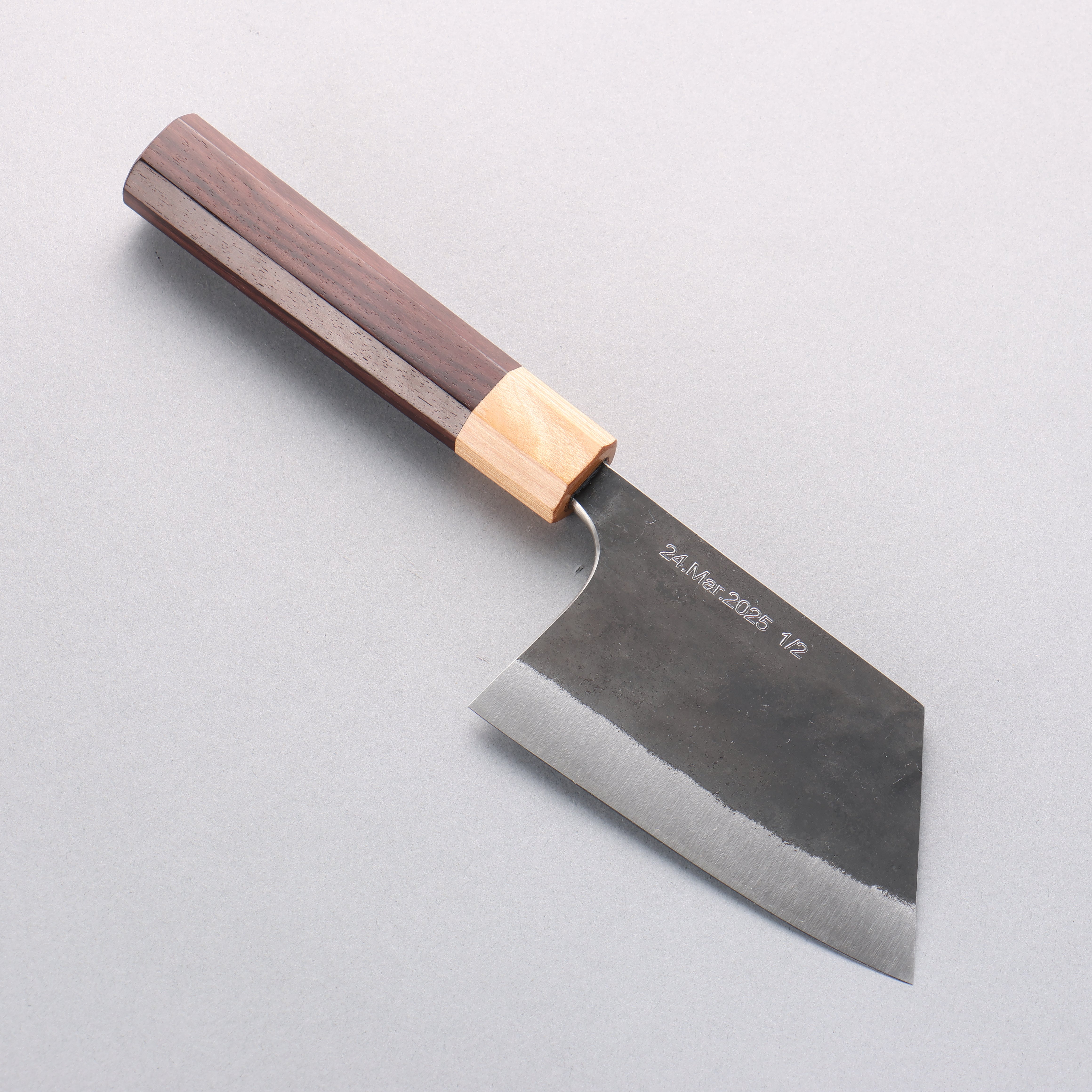 Tinker Blue Super Black Finished 115mm Rosewood Handle Mini Tank - Japanny - Best Japanese Knife