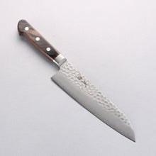  Seisuke AUS8 Hammered Santoku 180mm with Brown Pakka wood Handle - Japanny - Best Japanese Knife