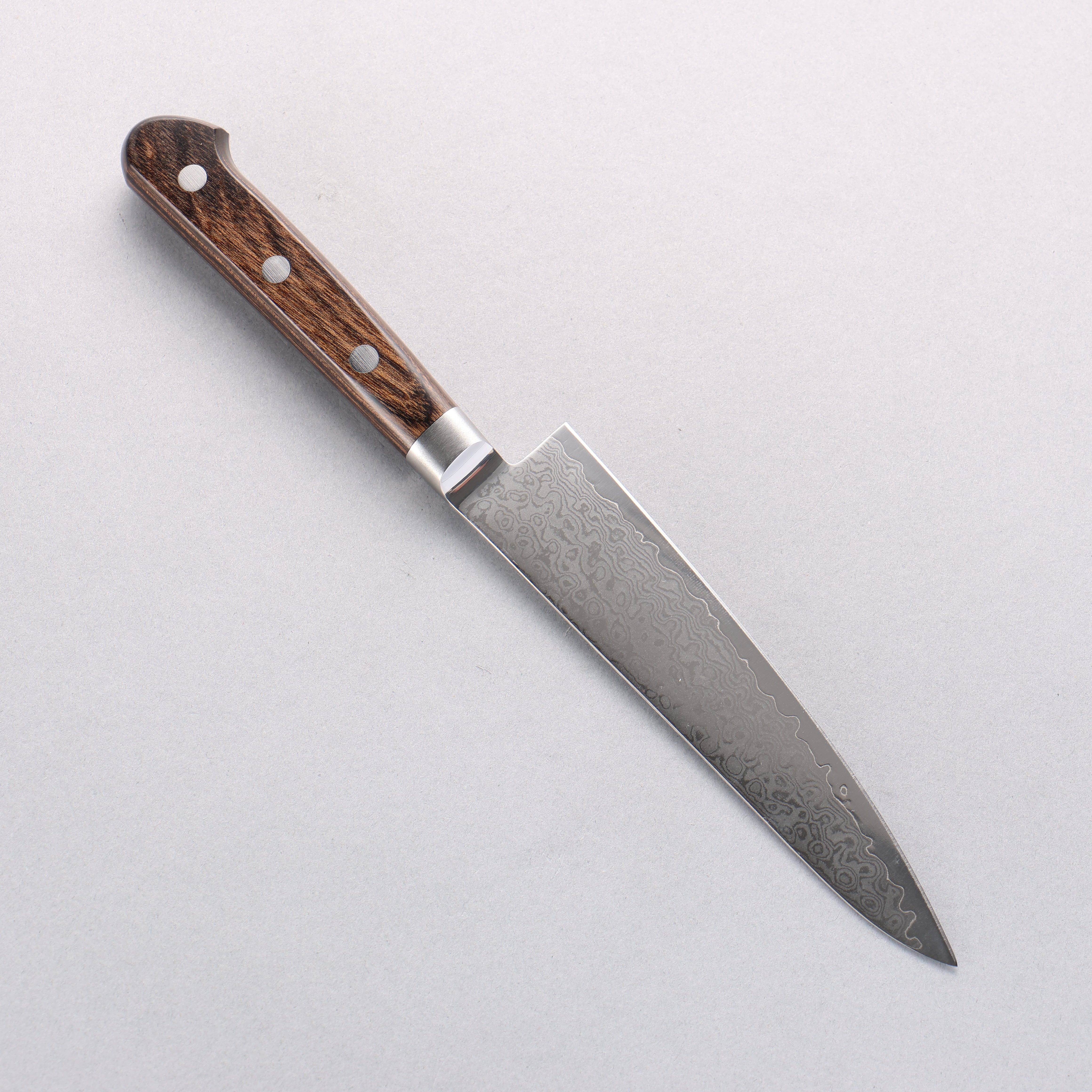 Seisuke VG10 33 Layer Damascus Petty-Utility 135mm Brown Pakka wood Handle - Japanny - Best Japanese Knife