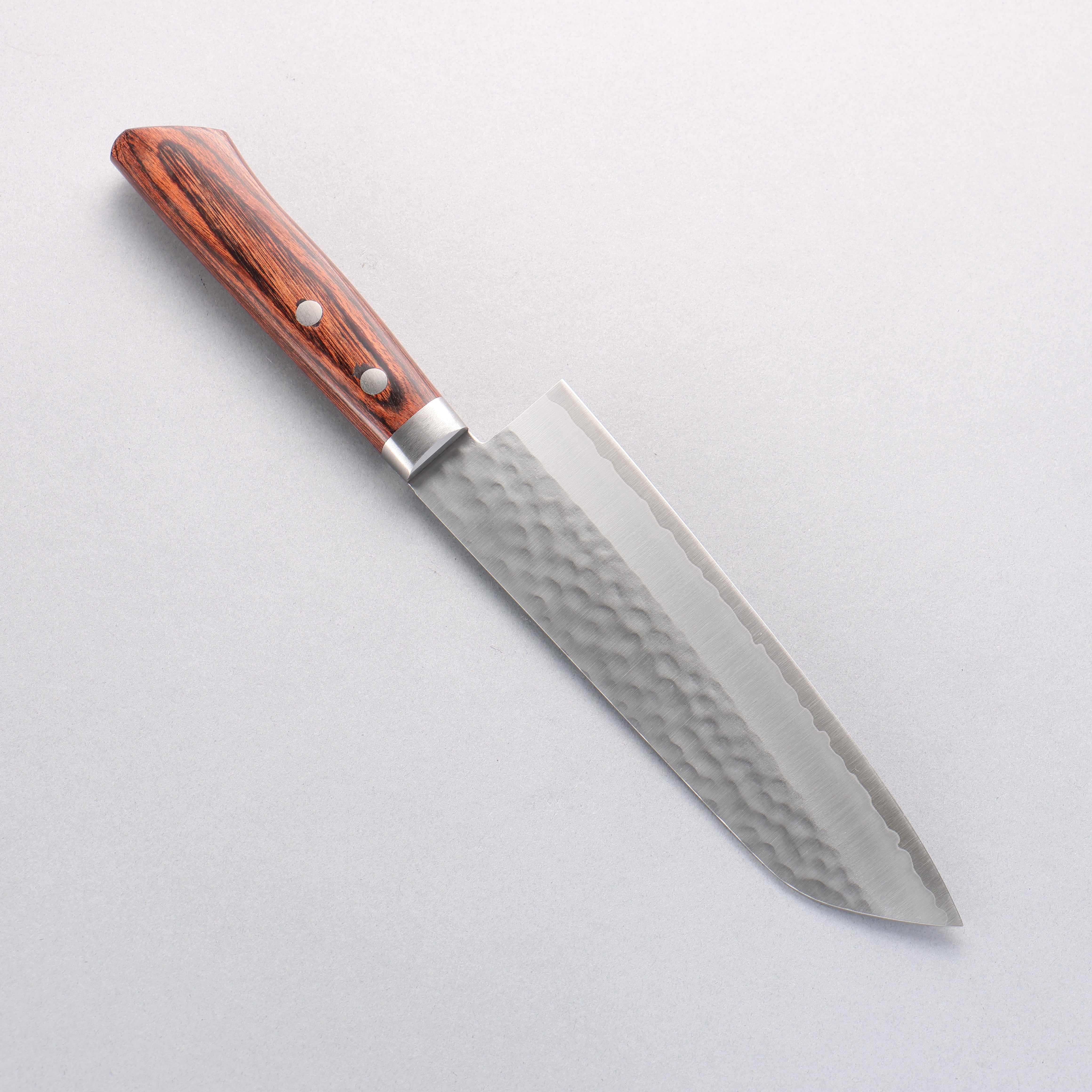 Seisuke VG1 Hammered Santoku 165mm Mahogany Handle - Japanny - Best Japanese Knife