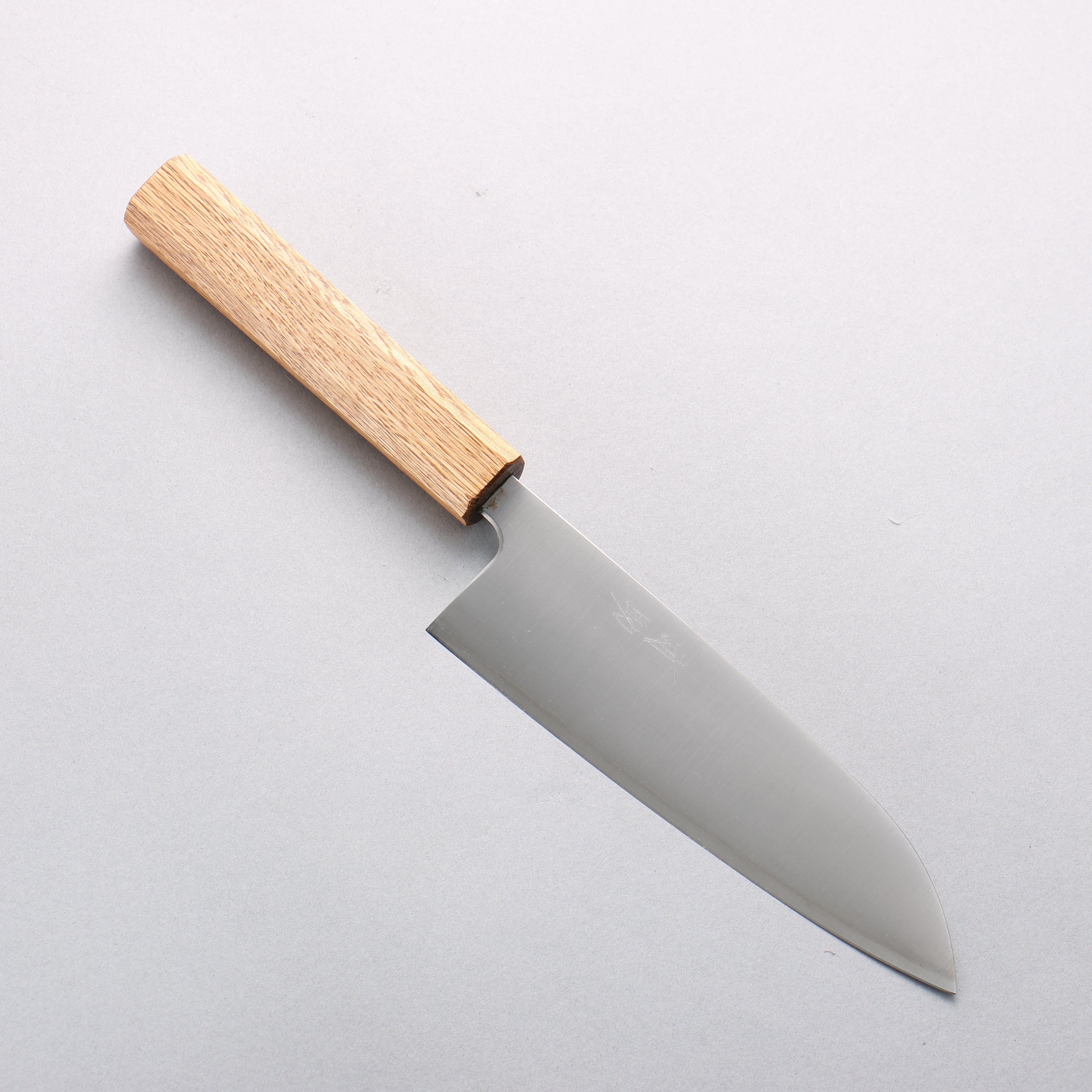 Seisuke Silver Steel No.3 Migaki Finished Santoku 165mm Oak Handle - Japanny - Best Japanese Knife