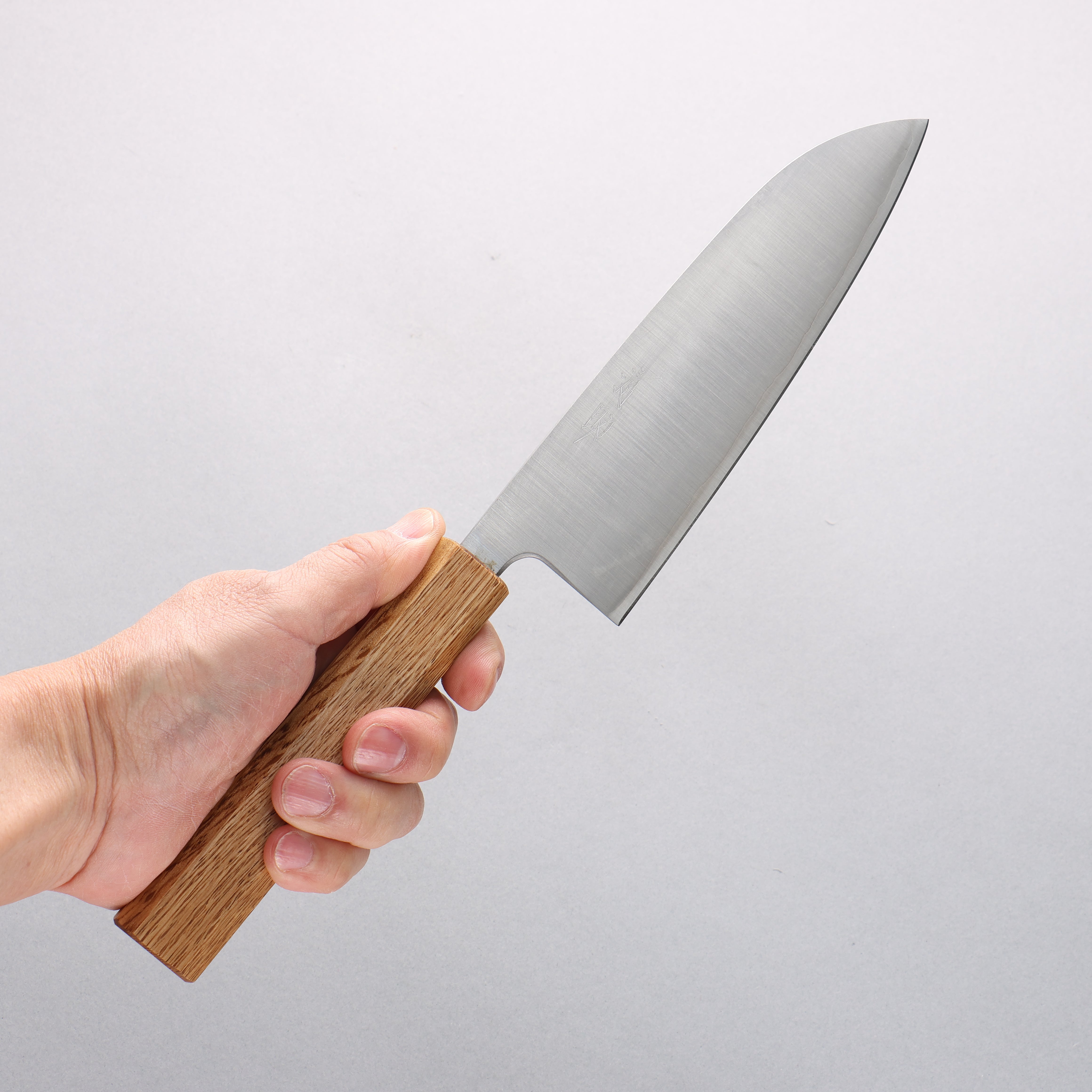 Seisuke Silver Steel No.3 Migaki Finished Santoku 165mm Oak Handle - Japanny - Best Japanese Knife