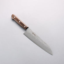  Seisuke Silver Steel No.3 Nashiji Santoku 180mm Brown Pakka wood Handle - Japanny - Best Japanese Knife