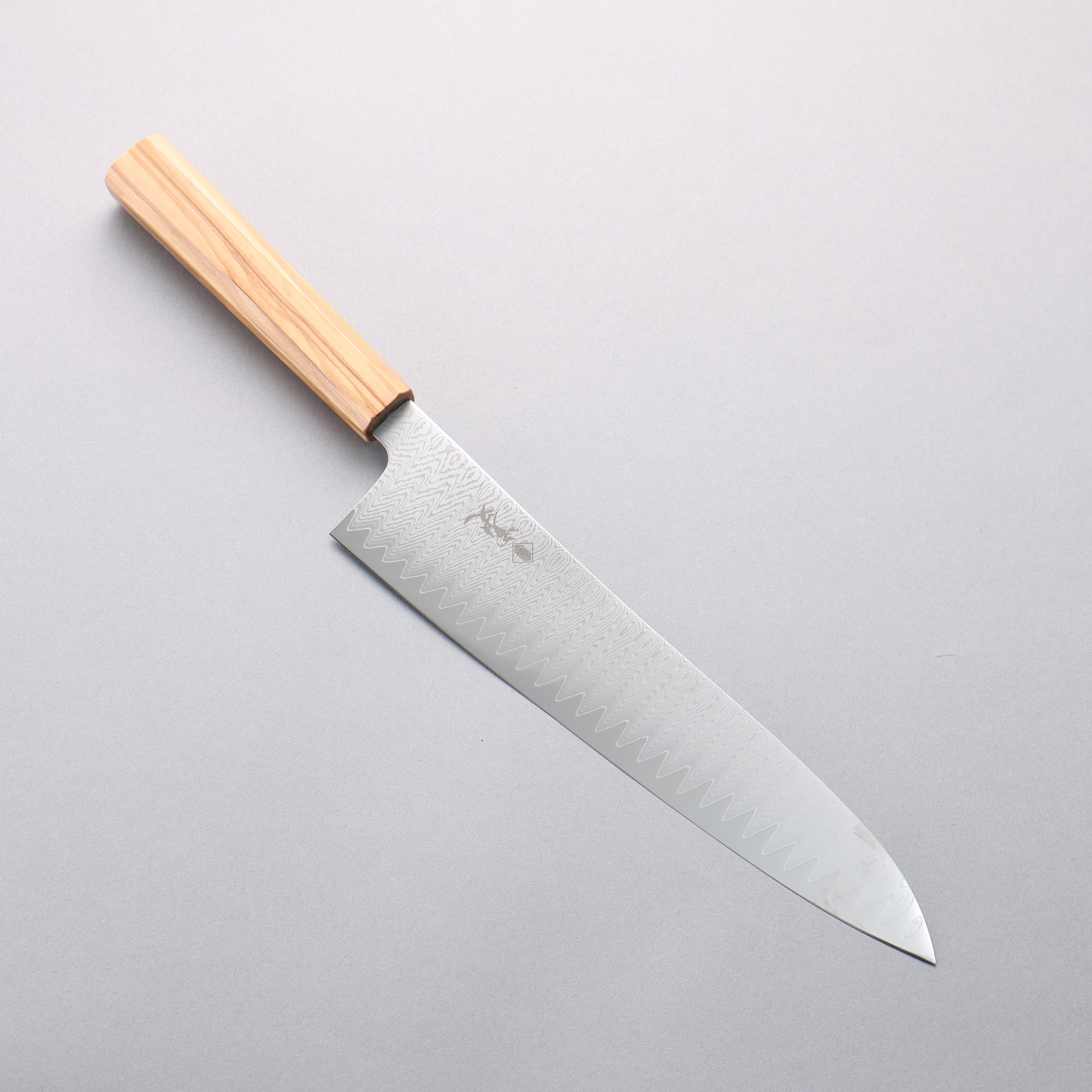 Kanjyo VG10 Damascus Gyuto 240mm Olive tree Handle - Japanny - Best Japanese Knife