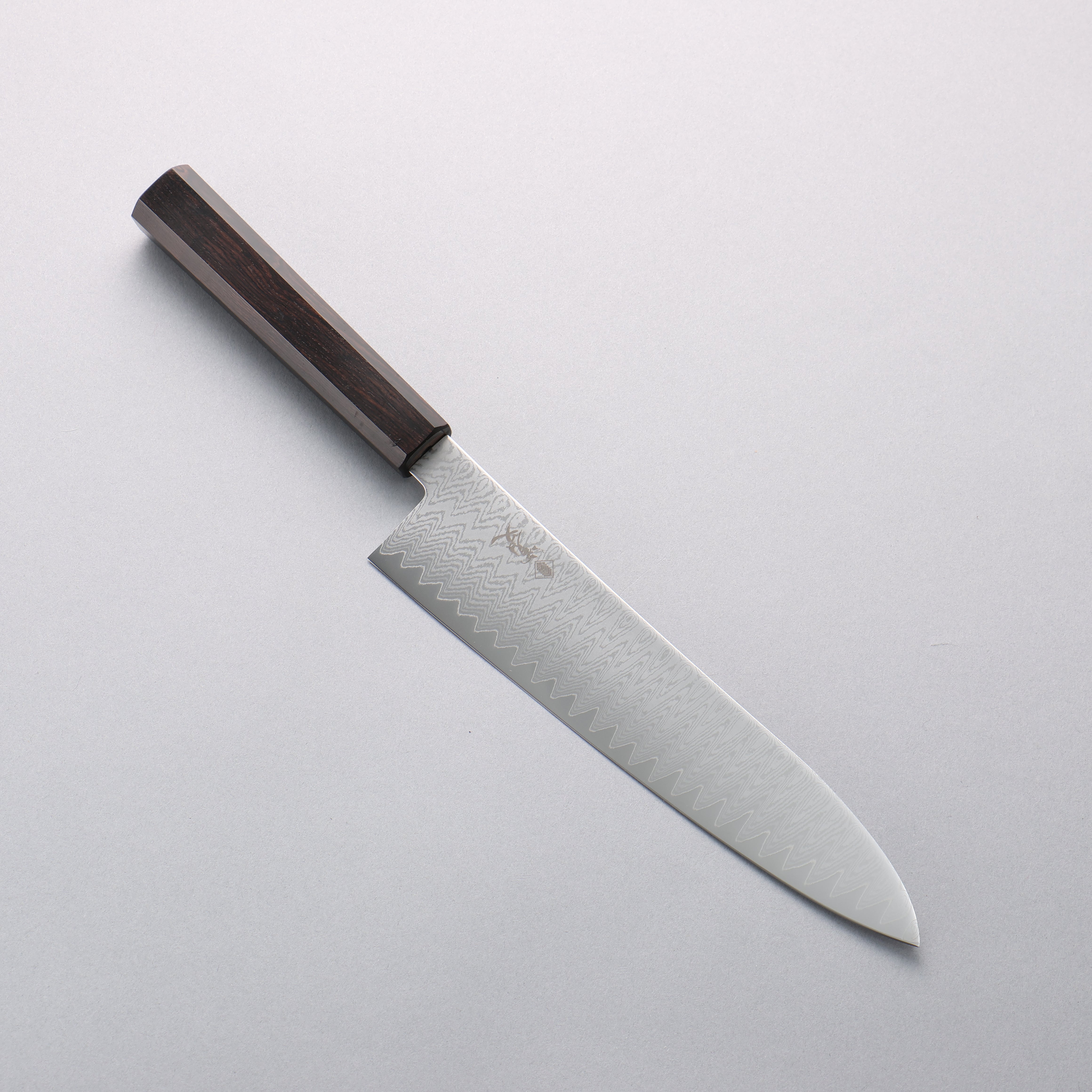 Kanjyo VG10 Damascus Gyuto 210mm Ebony Wood Handle - Japanny - Best Japanese Knife