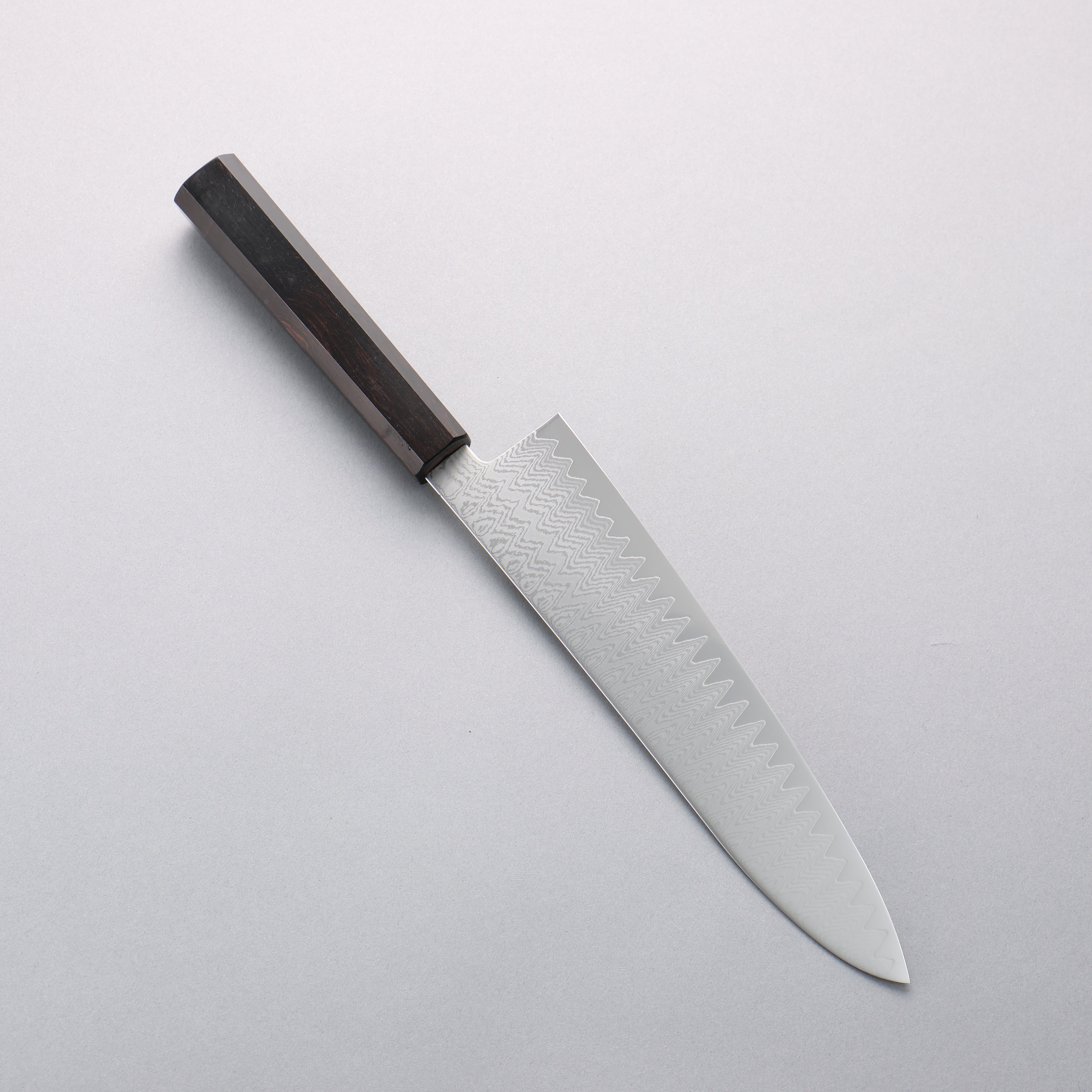 Kanjyo VG10 Damascus Gyuto 210mm Ebony Wood Handle - Japanny - Best Japanese Knife