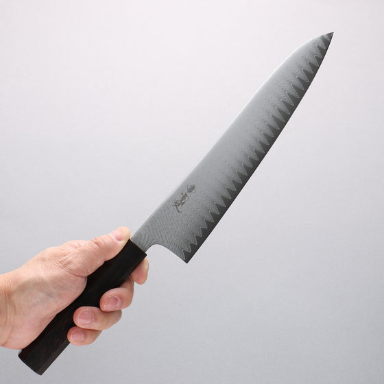 Kanjyo VG10 Damascus Gyuto 240mm Ebony Wood Handle - Japanny - Best Japanese Knife