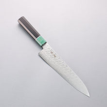  Seisuke AUS10 Mirror Crossed Gyuto 210mm Black Pakka wood(ferrule: Green Pakka wood) Handle - Japanny - Best Japanese Knife