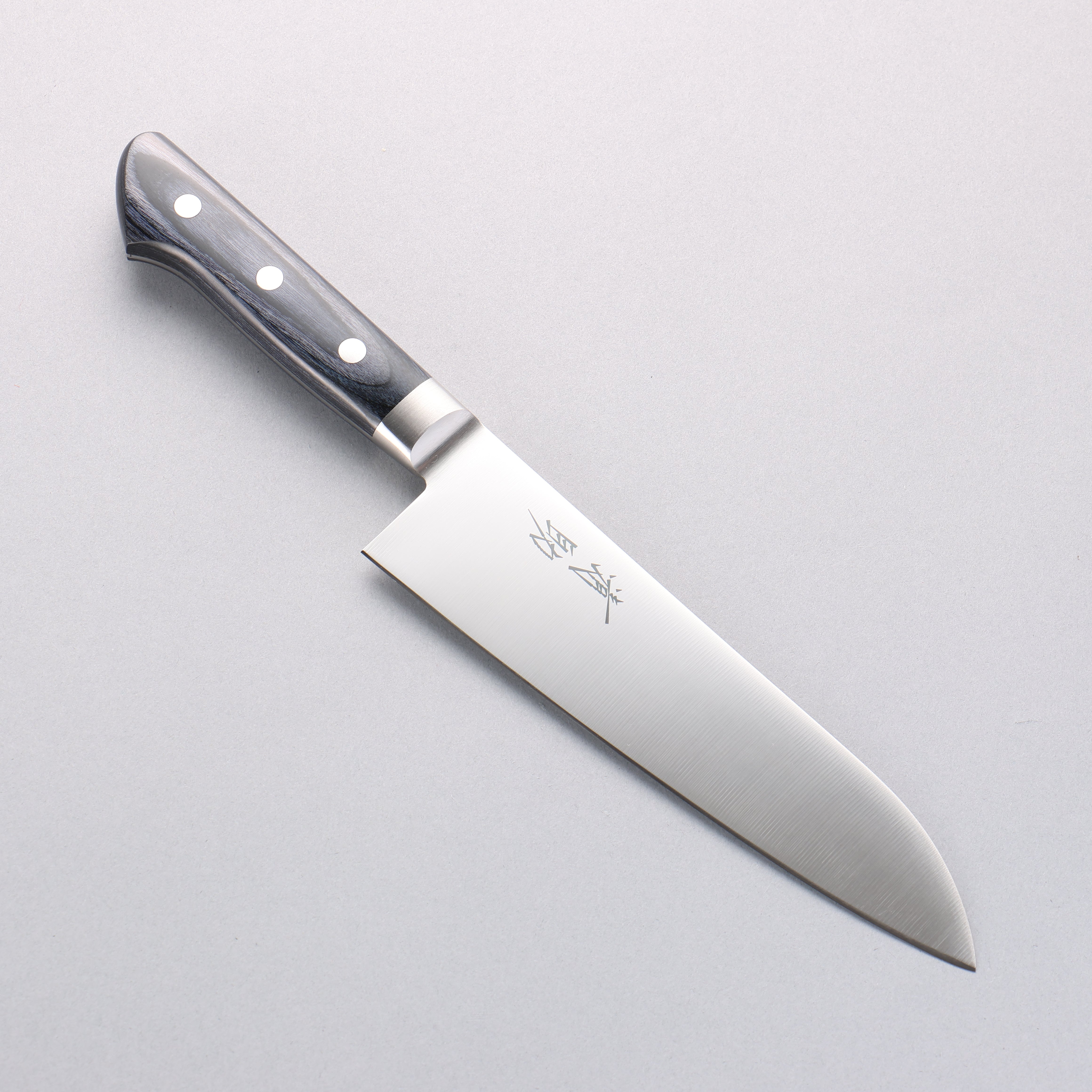 Seisuke Seiten Molybdenum Santoku 180mm Navy blue Pakka wood Handle with Sheath - Japanny - Best Japanese Knife