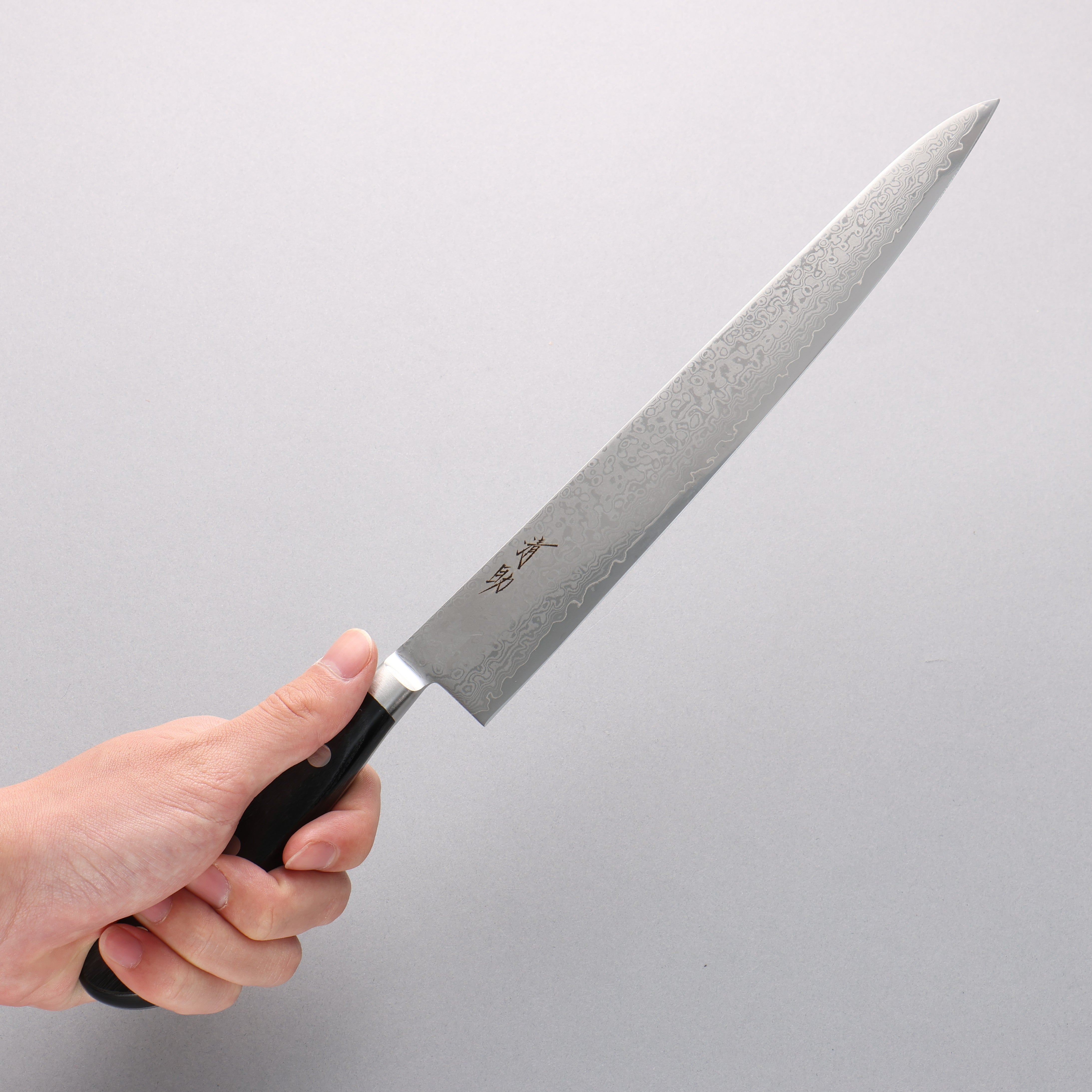 Seisuke VG10 33 Layer Mirrored Finish Damascus Sujihiki 240mm Black Pakka wood Handle - Japanny - Best Japanese Knife