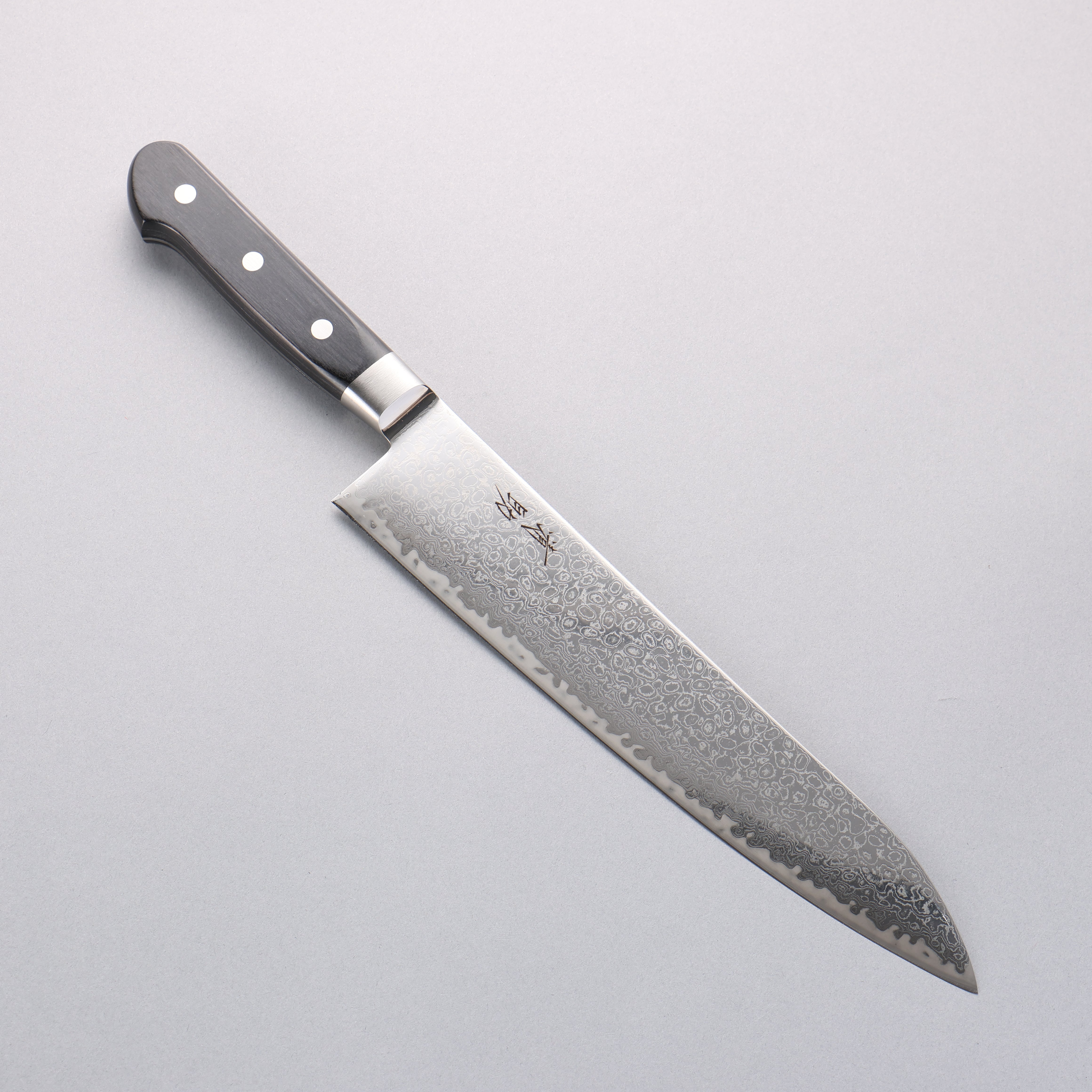 Seisuke Kagami2 AUS10 Mirrored Finish Damascus Gyuto 240mm Black Pakka wood Handle - Japanny - Best Japanese Knife