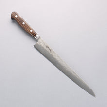  Seisuke Silver Steel No.3 Nashiji Sujihiki 240mm Brown Pakka wood Handle - Japanny - Best Japanese Knife