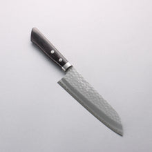  Kunihira Kokuryu VG10 Hammered Damascus Santoku 170mm Black Pakka wood Handle - Japanny - Best Japanese Knife