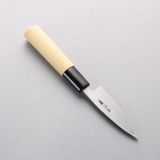 Sakai Takayuki Blue Steel No.2 Black Finished Vertical Stripes Ajikiri 75mm Magnolia (Ferrule: Black Plastic) Handle - Japanny - Best Japanese Knife