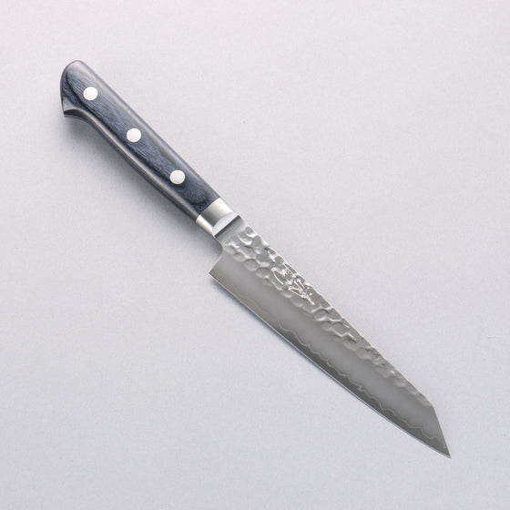Seisuke Aotsuchi AUS10 Hammered Kiritsuke Petty-Utility 145mm Navy blue Pakka wood Handle - Japanny - Best Japanese Knife