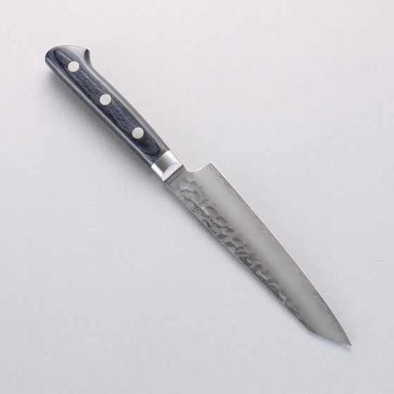 Seisuke Aotsuchi AUS10 Hammered Kiritsuke Petty-Utility 145mm Navy blue Pakka wood Handle - Japanny - Best Japanese Knife