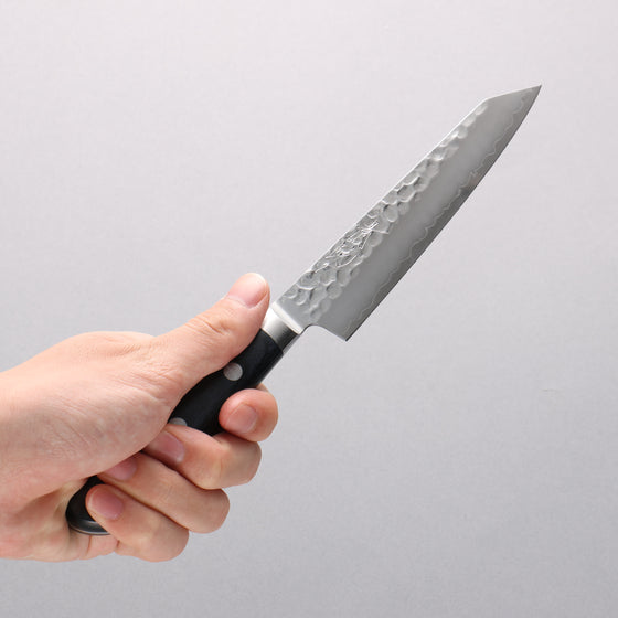 Seisuke Aotsuchi AUS10 Hammered Kiritsuke Petty-Utility 145mm Navy blue Pakka wood Handle - Japanny - Best Japanese Knife