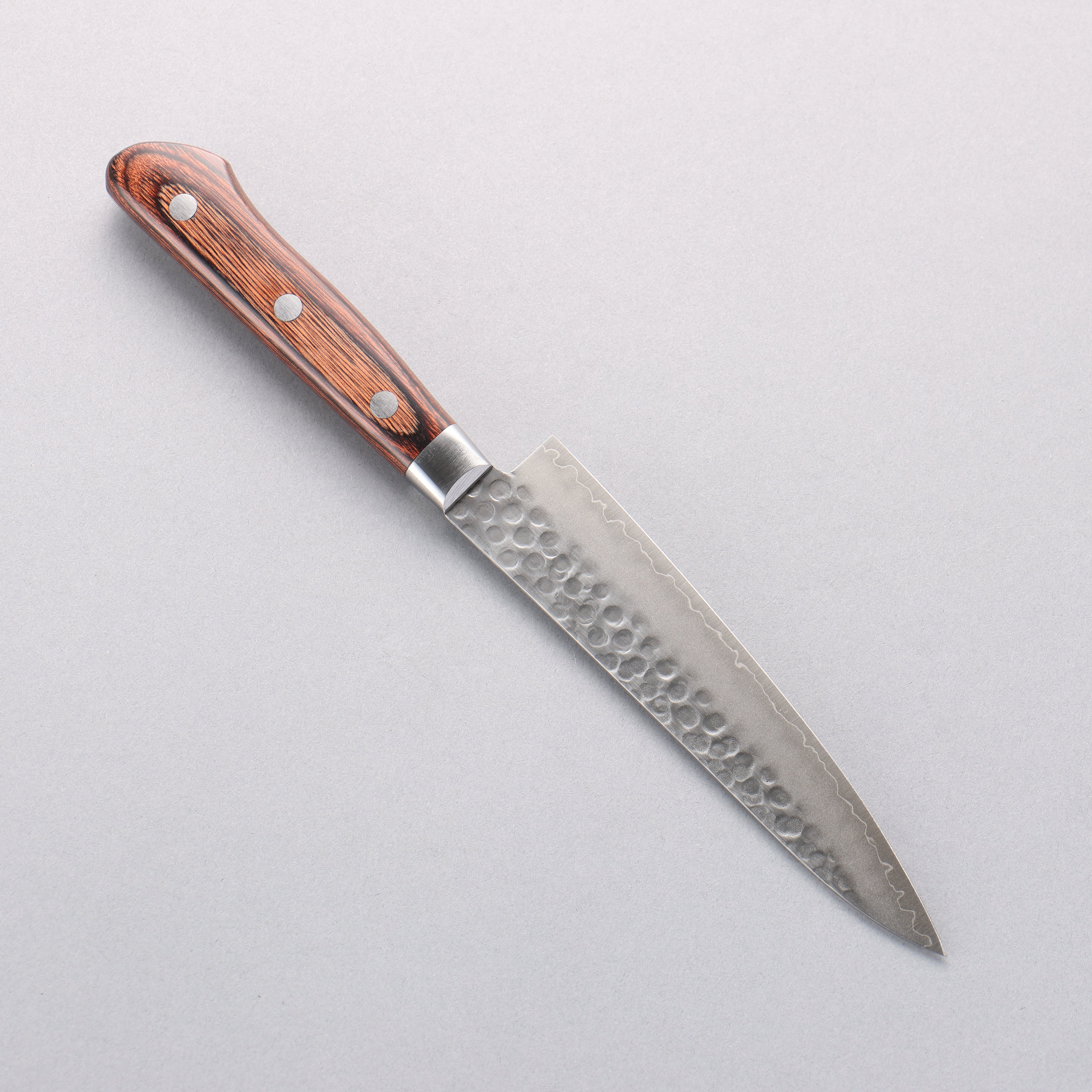 Seisuke Swedish Steel-stn Hammered Petty-Utility 135mm Mahogany Handle - Japanny - Best Japanese Knife