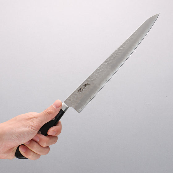 Seisuke AUS8 Hammered Sujihiki 240mm Black Pakka wood Handle - Japanny - Best Japanese Knife