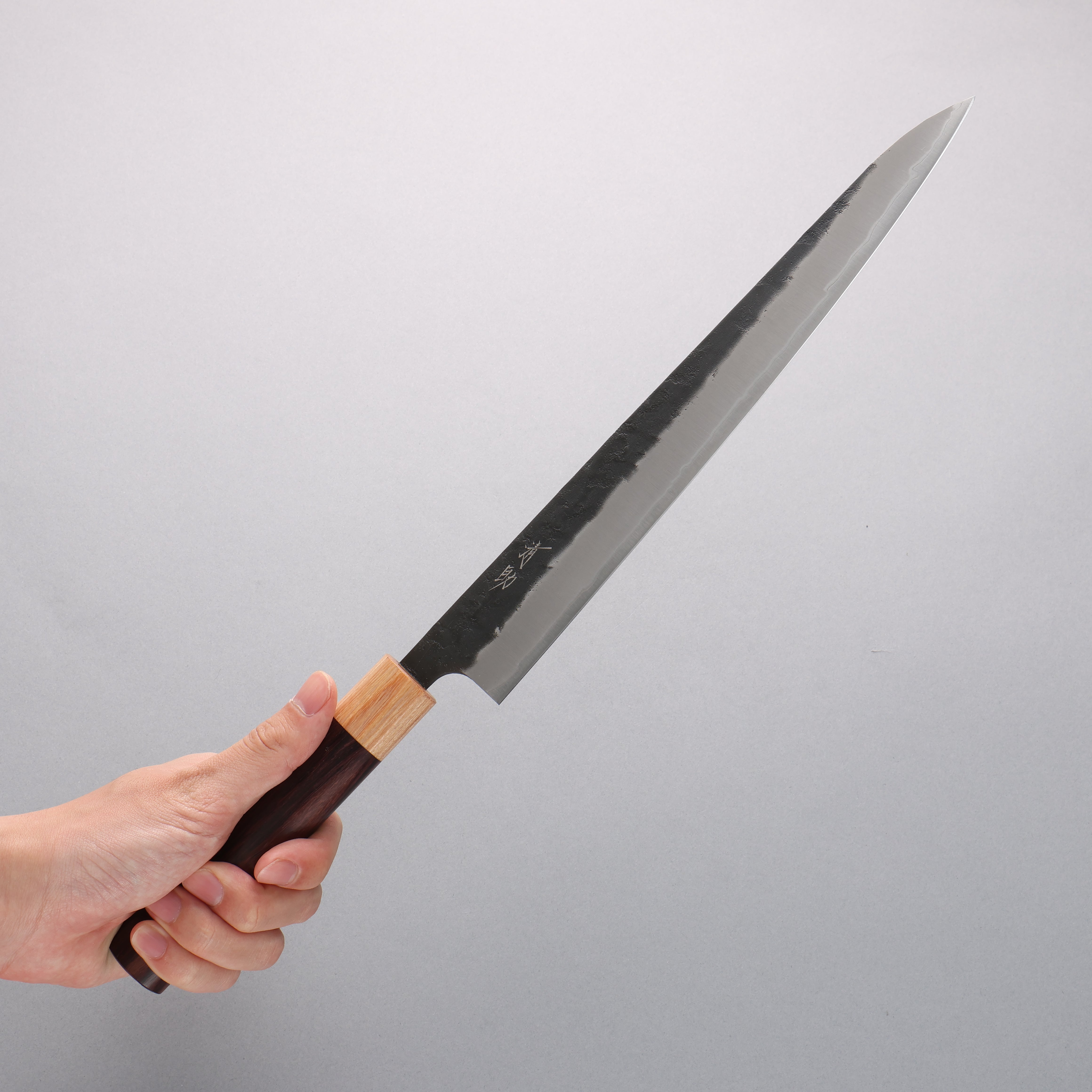 Seisuke Blue Super Black Nashiji Sujihiki 270mm Rosewood (Ferrule: White Pakka Wood) Handle - Japanny - Best Japanese Knife