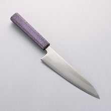  Seisuke White Steel No.1 Migaki Polish Finish Gyuto 180mm Oak with Purple Lacquer Handle - Japanny - Best Japanese Knife