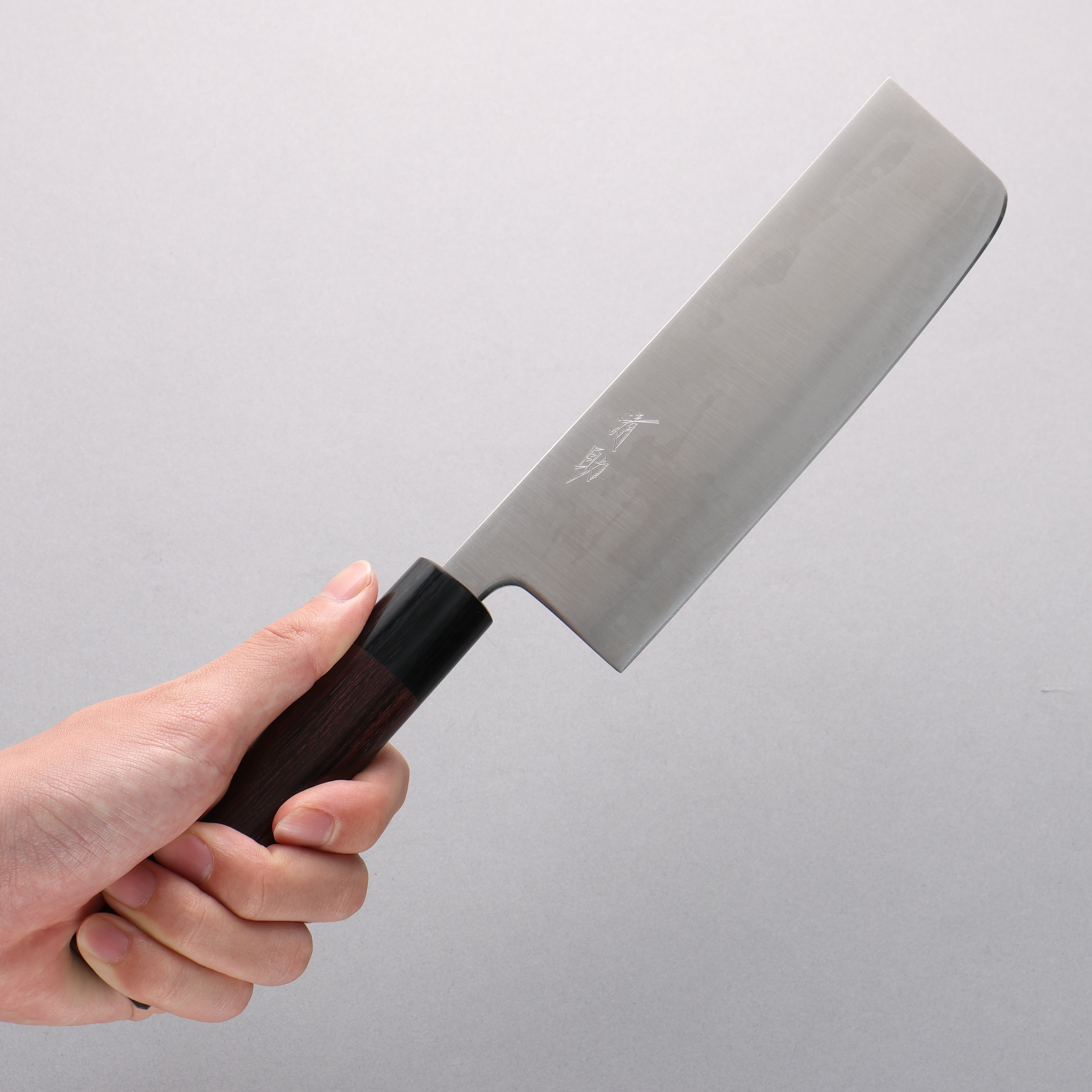 Seisuke Blue Super Nakiri 165mm Rosewood (Ferrule: Black Pakka Wood) Handle - Japanny - Best Japanese Knife