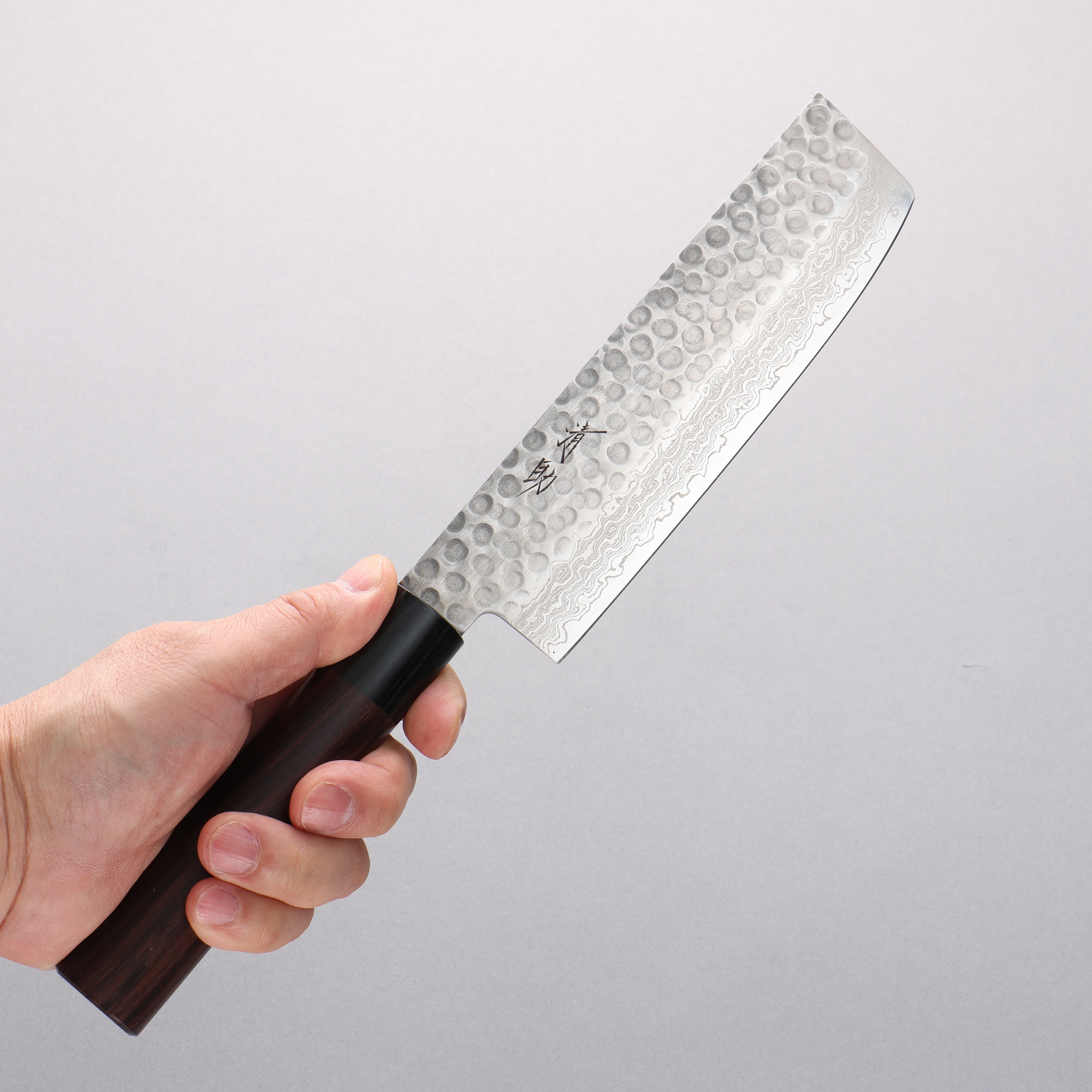 Seisuke VG10 Hammered Damascus Nakiri 165mm Rosewood (Ferrule: Black Pakka Wood) Handle - Japanny - Best Japanese Knife