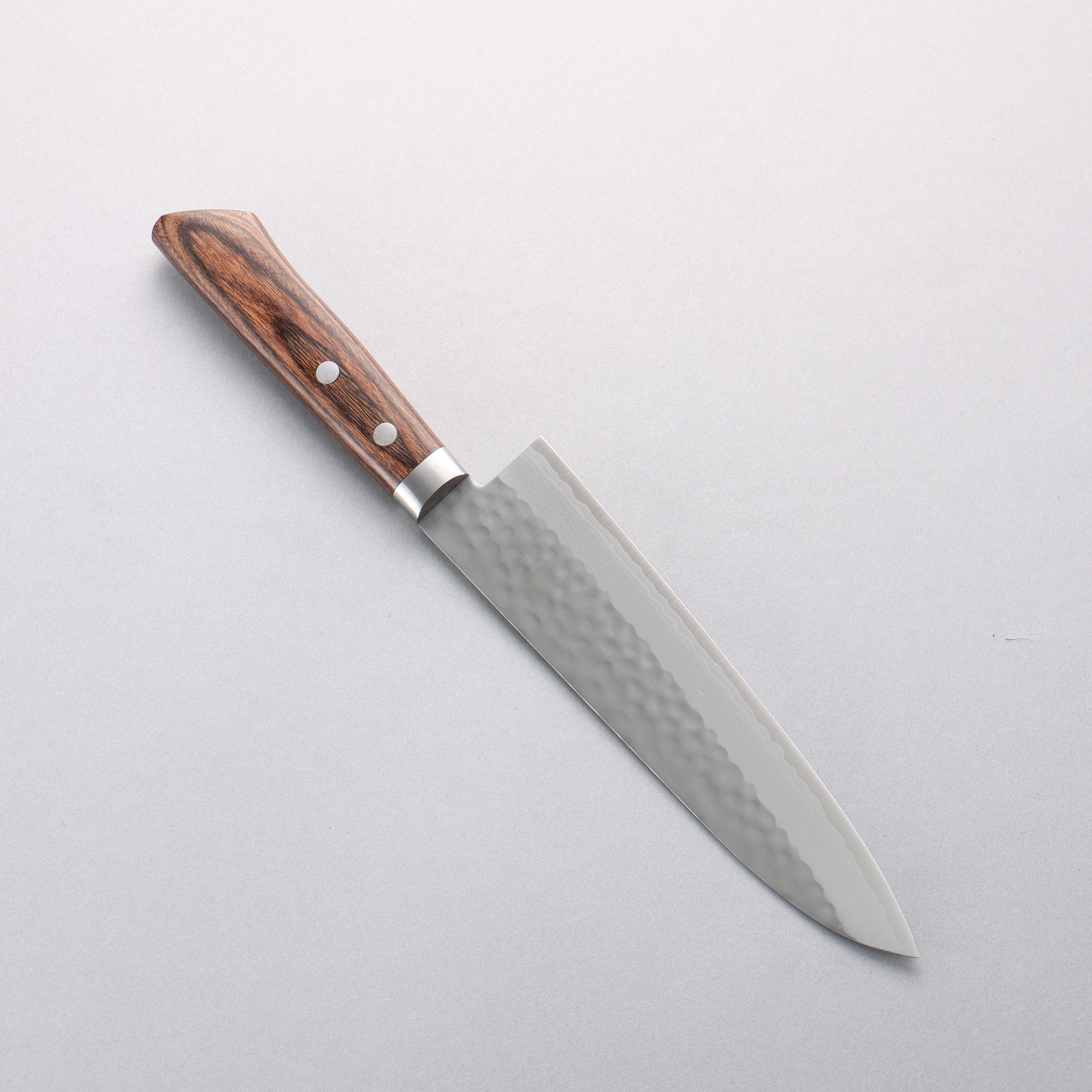 Kunihira Kokuryu VG10 Hammered Damascus Gyuto 180mm Scotch Pakka wood Handle - Japanny - Best Japanese Knife