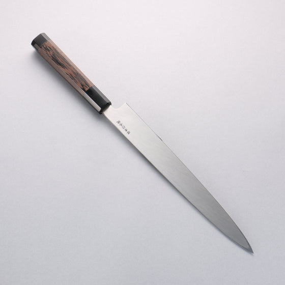 Sakai Takayuki Honyaki White Steel No.2 Yanagiba Wenge with Double Water Buffalo Ring Handle