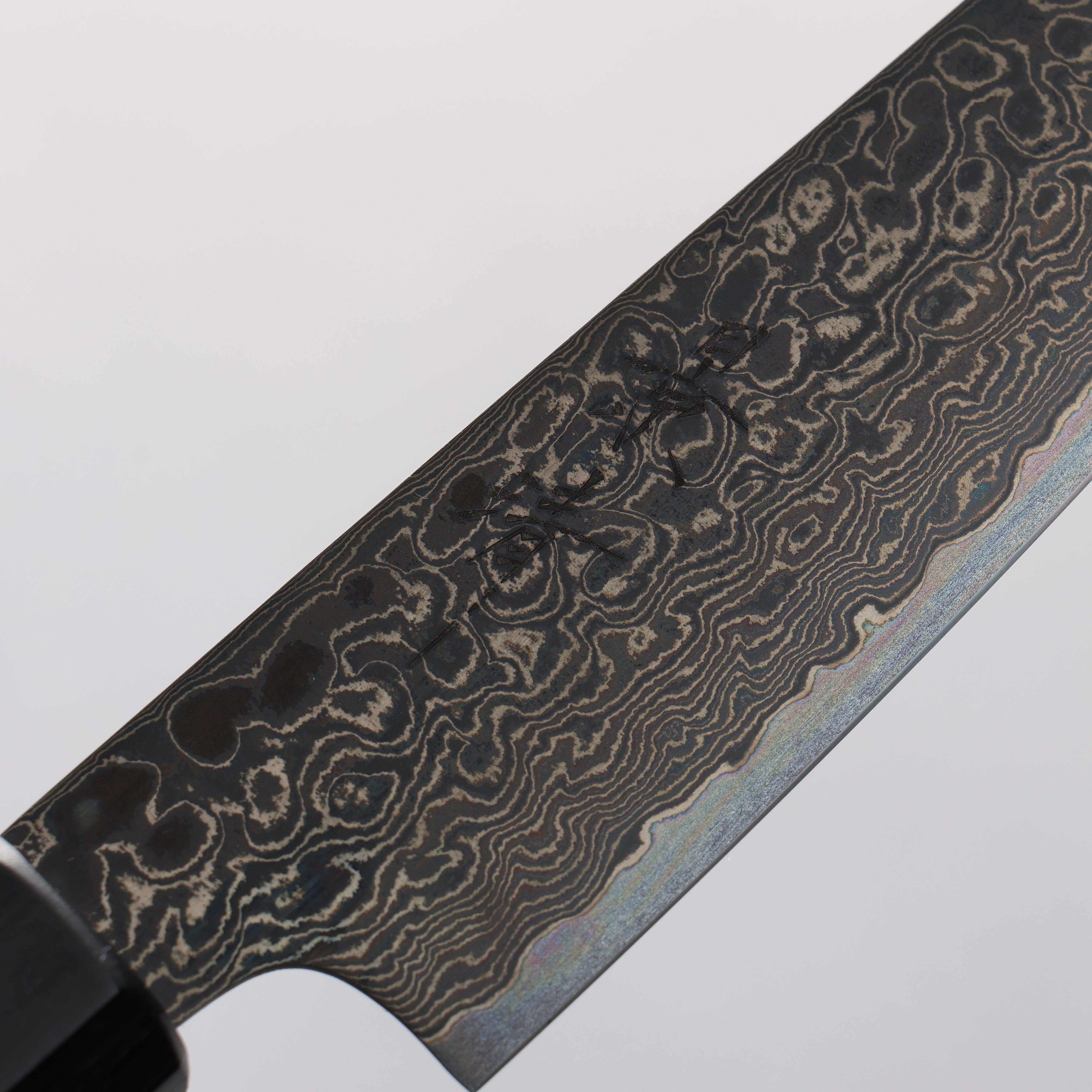 Kagekiyo ZA-18 Damascus black dye Petty-Utility 150mm Walnut Handle - Japanny - Best Japanese Knife