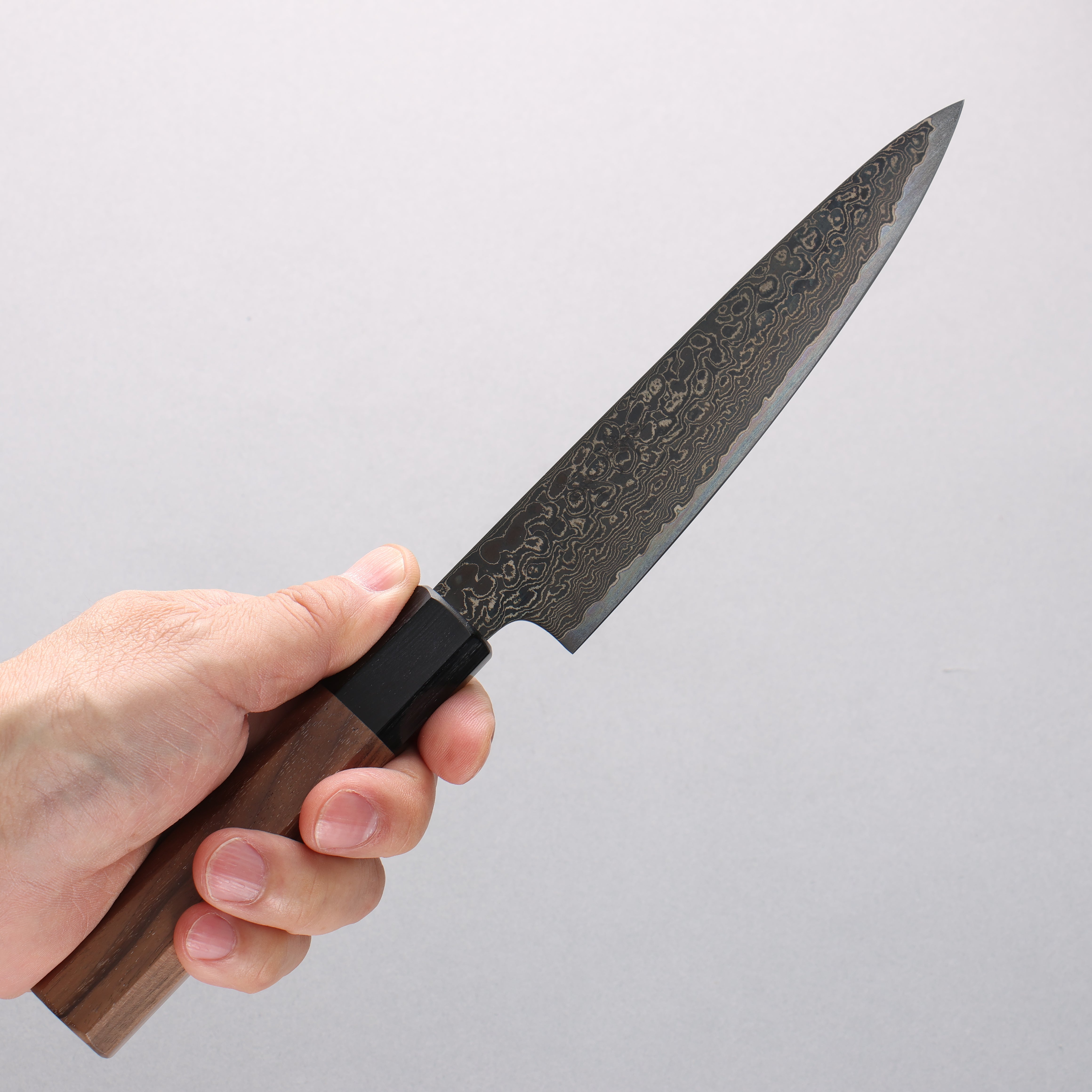 Kagekiyo ZA-18 Damascus black dye Petty-Utility 150mm Walnut Handle - Japanny - Best Japanese Knife