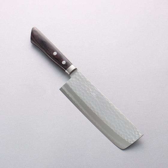 Kunihira Kokuryu VG10 Damascus Nakiri 165mm Black Pakka wood Handle - Japanny - Best Japanese Knife