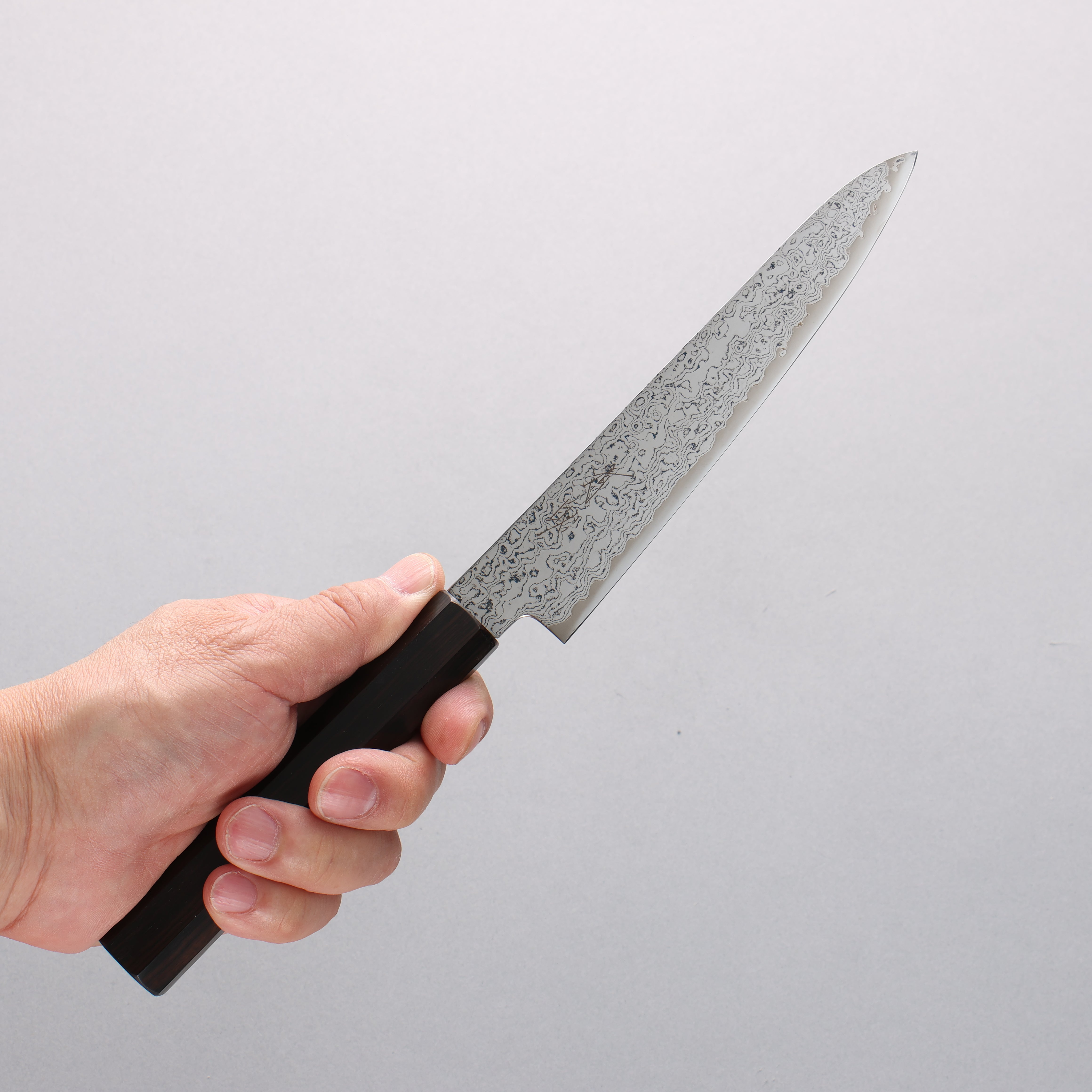 Seisuke VG10 Damascus Petty-Utility 150mm Ebony Wood Handle - Japanny - Best Japanese Knife