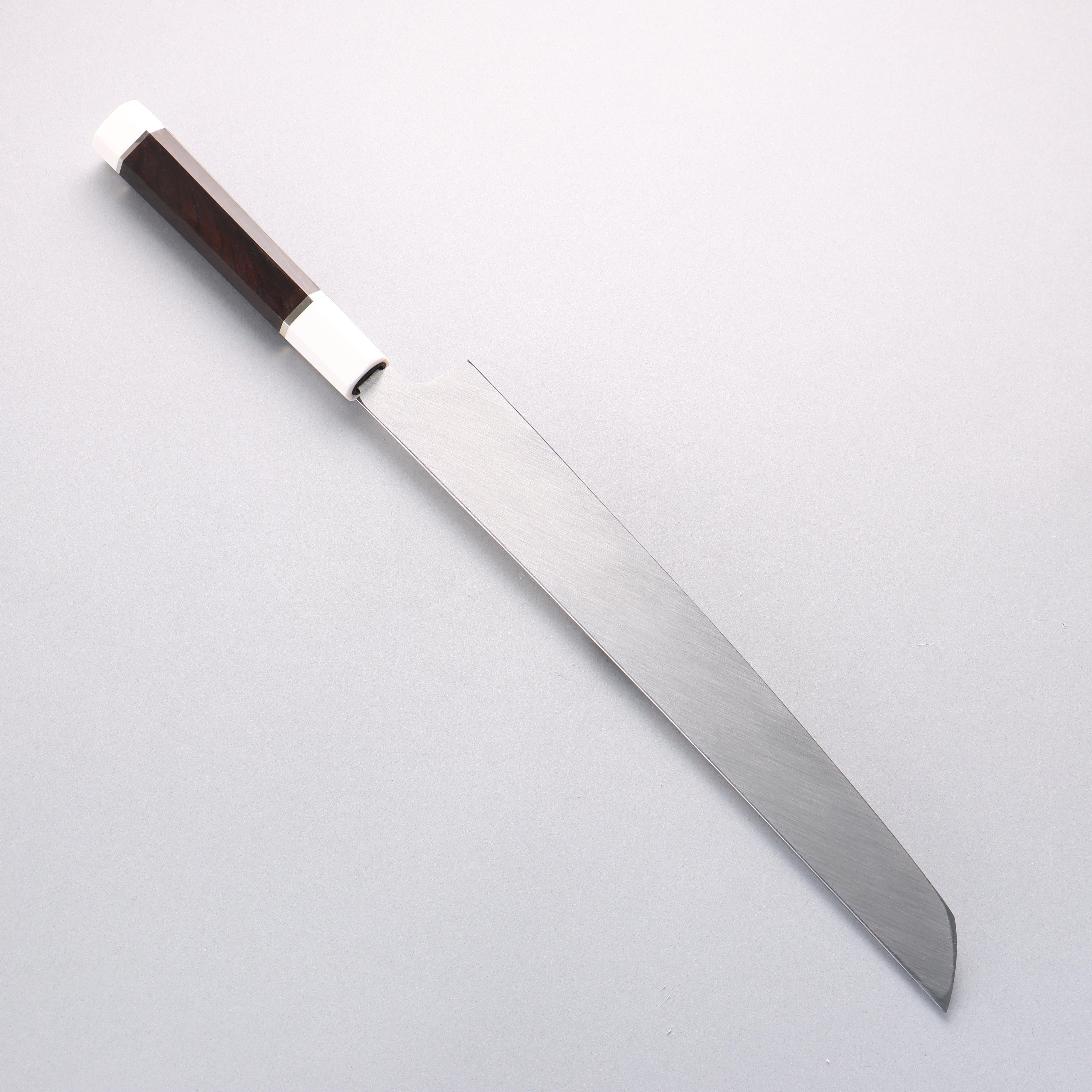 Sakai Takayuki Kageuchi Water Quenching Honyaki White Steel No.2 Mirrored Finish Sakimaru Yanagiba 300mm Ebony with Double Water Buffalo Ring Handle with Sheath - Japanny - Best Japanese Knife