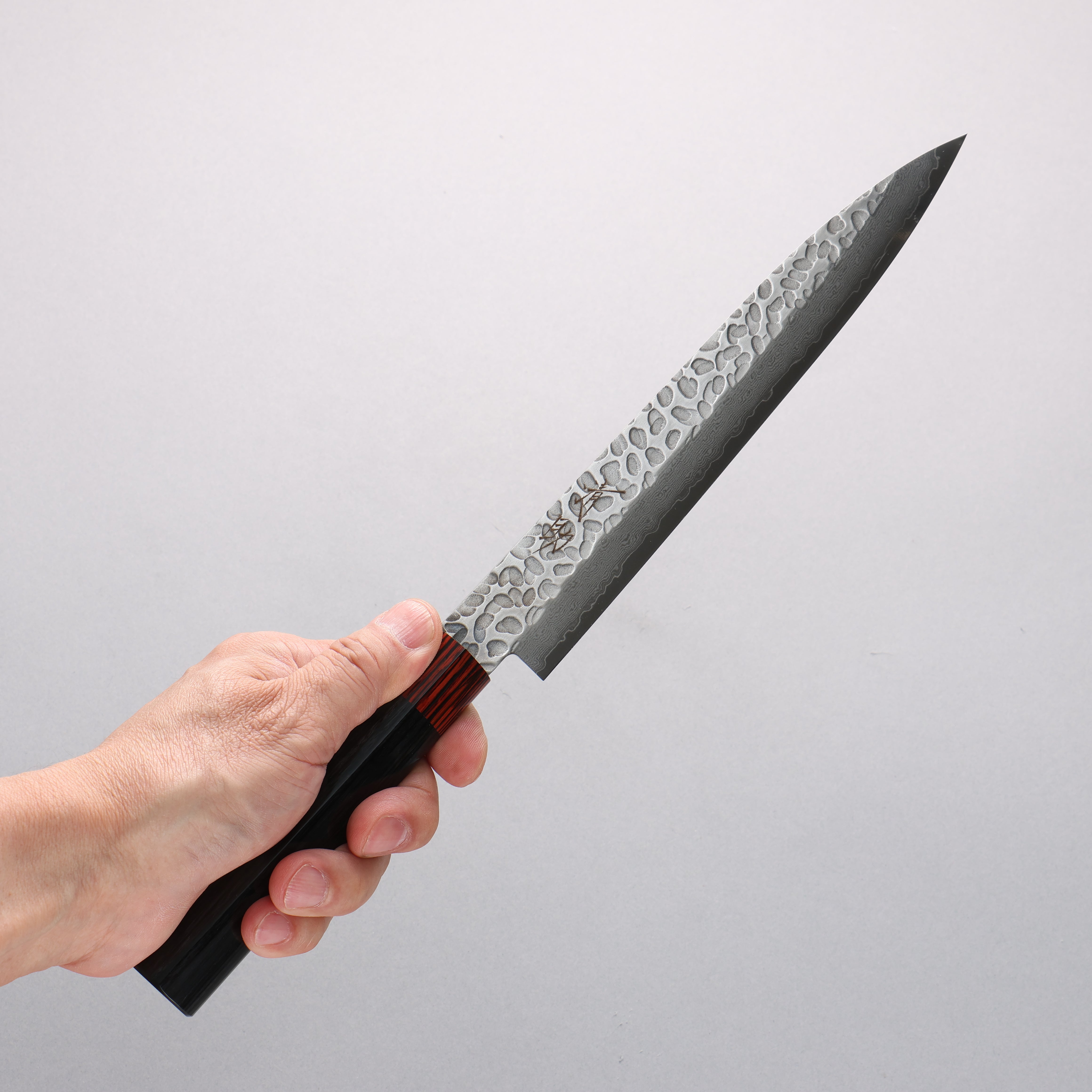 Seisuke VG10 33 Layer Hammered Damascus Sujihiki 210mm Black Pakka wood Handle - Japanny - Best Japanese Knife