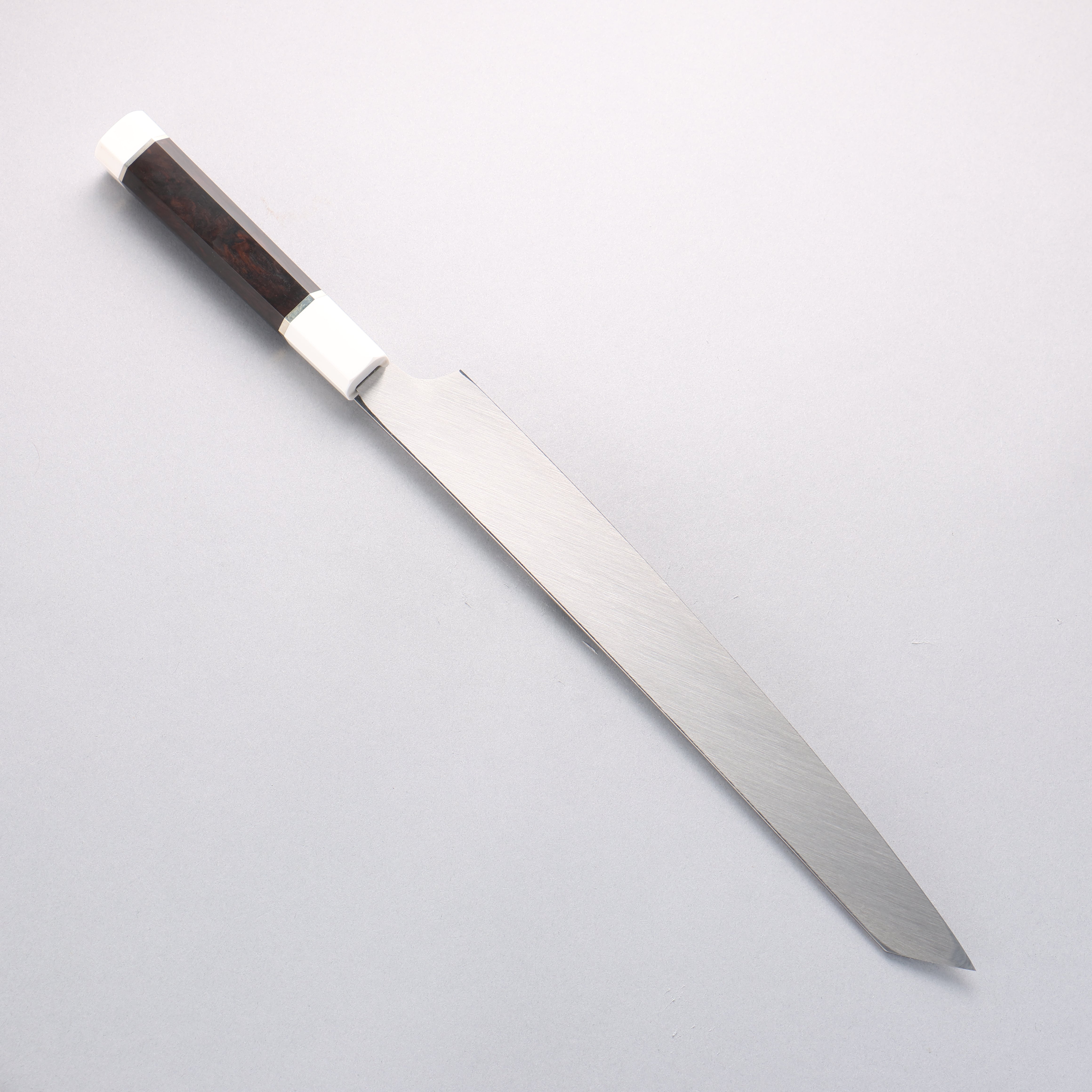 Sakai Takayuki Ginryu Honyaki Swedish Steel Mirrored Finish Kengata Yanagiba 300mm Ebony Wood Handle with Sheath - Japanny - Best Japanese Knife