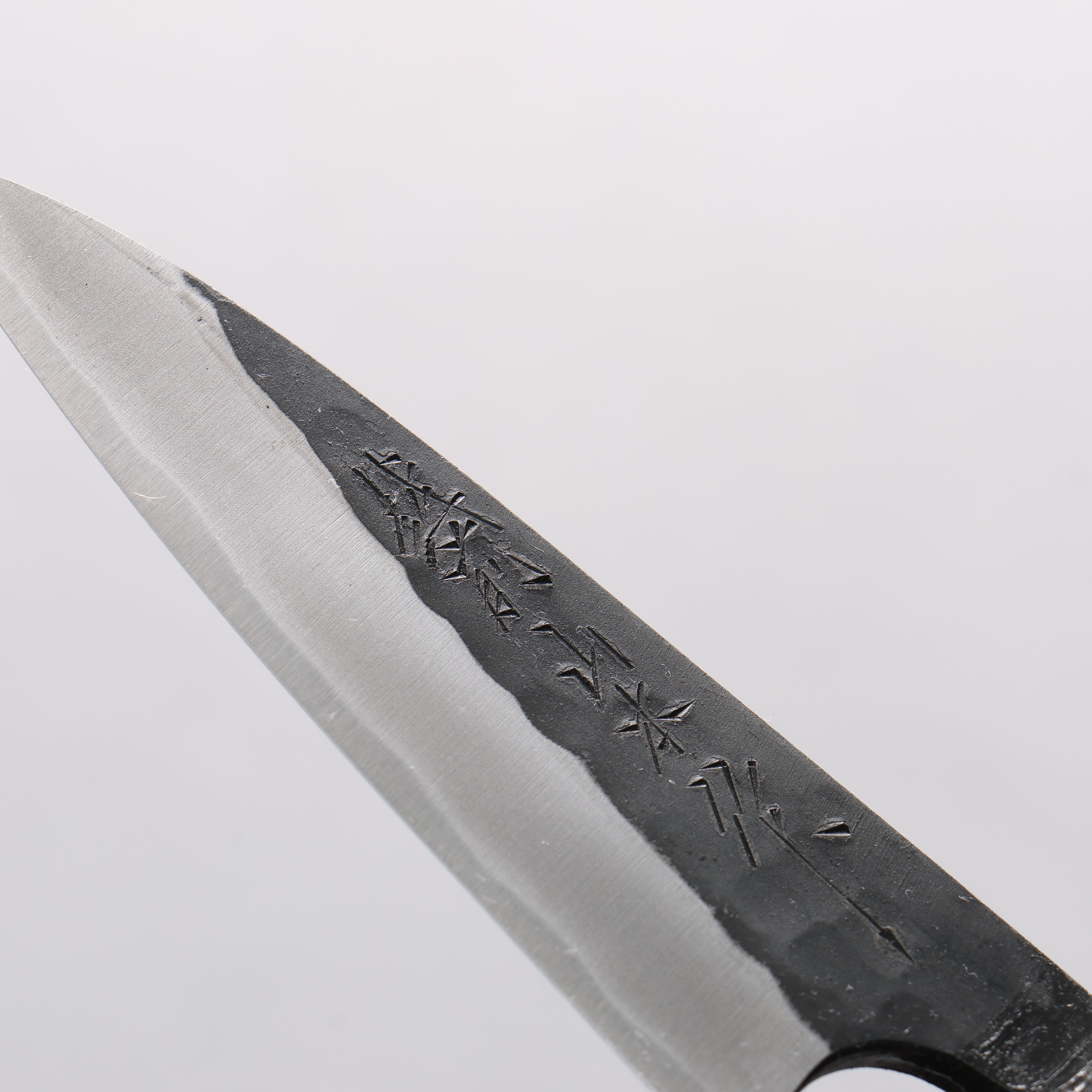 Nao Yamamoto Yasuki Blue Steel Kurouchi Hammered Paring 90mm Walnut Handle - Japanny - Best Japanese Knife