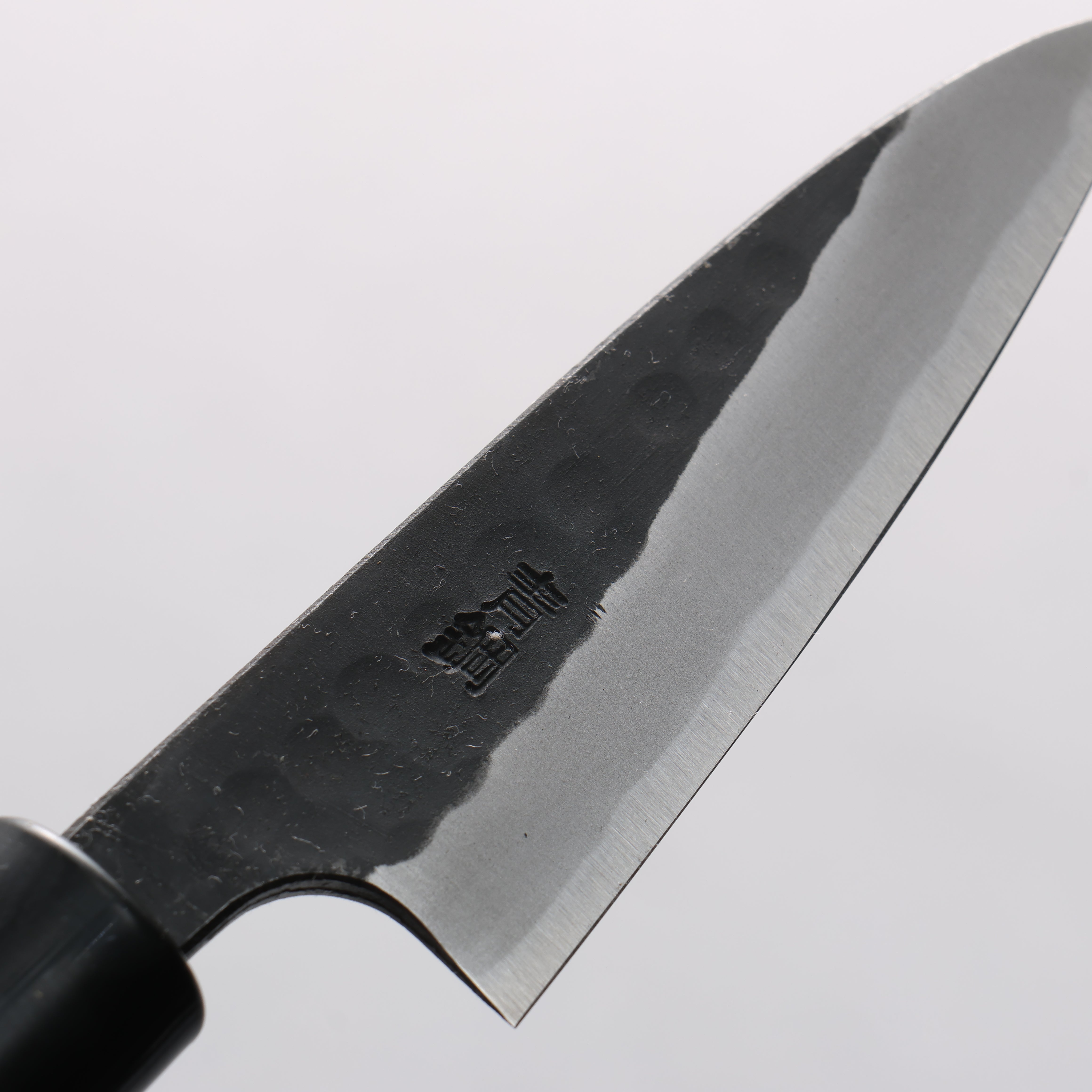 Nao Yamamoto Yasuki Blue Steel Kurouchi Hammered Paring 90mm Walnut Handle - Japanny - Best Japanese Knife