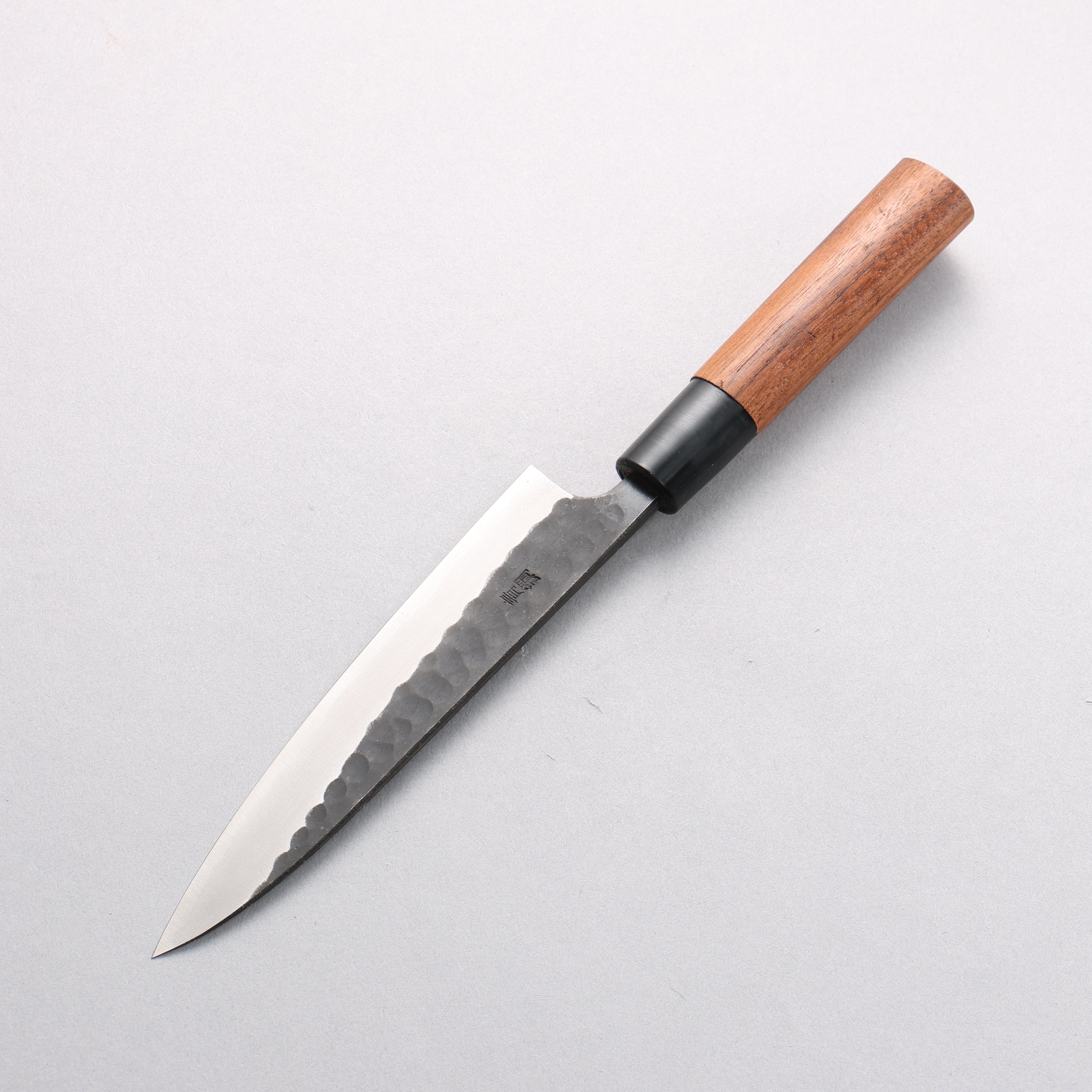 Nao Yamamoto Yasuki Blue Steel Kurouchi Hammered Petty-Utility 150mm Walnut Handle - Japanny - Best Japanese Knife