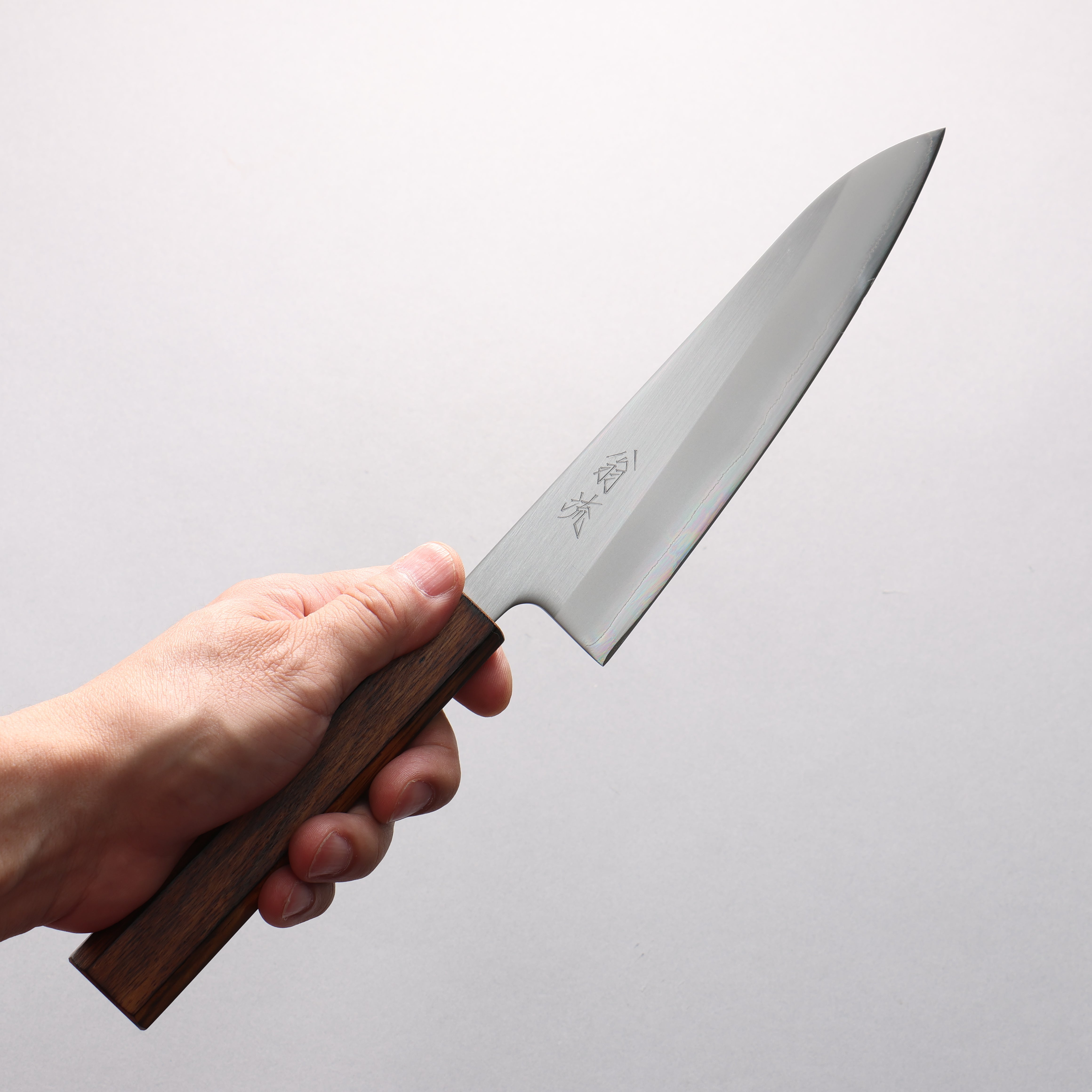 Oul White Steel No.1 Gyuto 180mm Oak (Baikoku / Soot Black) Handle - Japanny - Best Japanese Knife