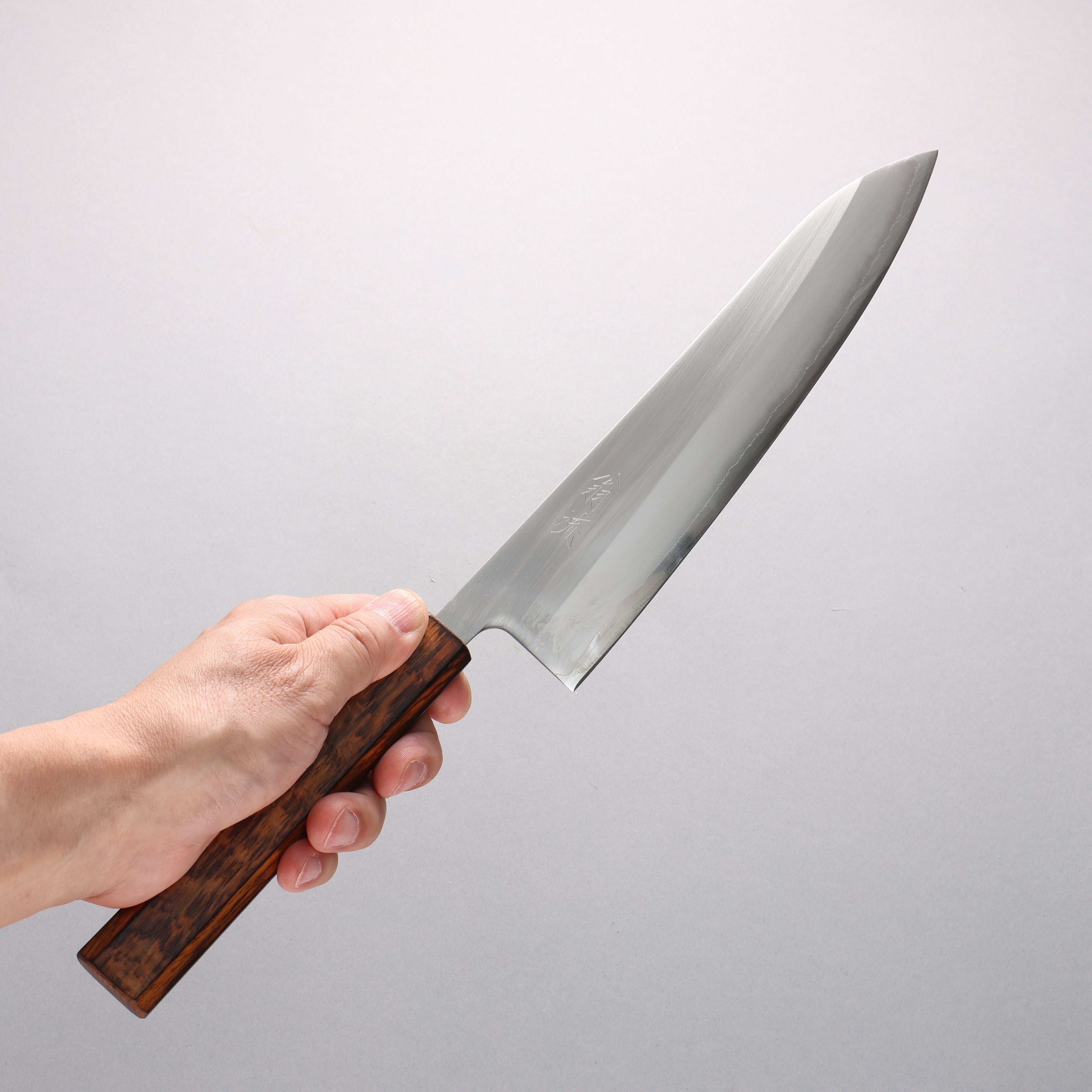 Oul White Steel No.1 Gyuto 240mm Oak (Baikoku / Soot Black) Handle - Japanny - Best Japanese Knife