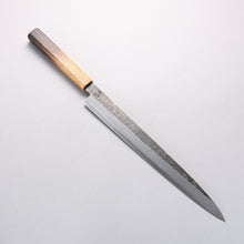  Sakai Takayuki Homura Guren Blue Steel No.2 Hammered Black Finished Yanagiba 300mm Burnt Oak Handle - Japanny - Best Japanese Knife