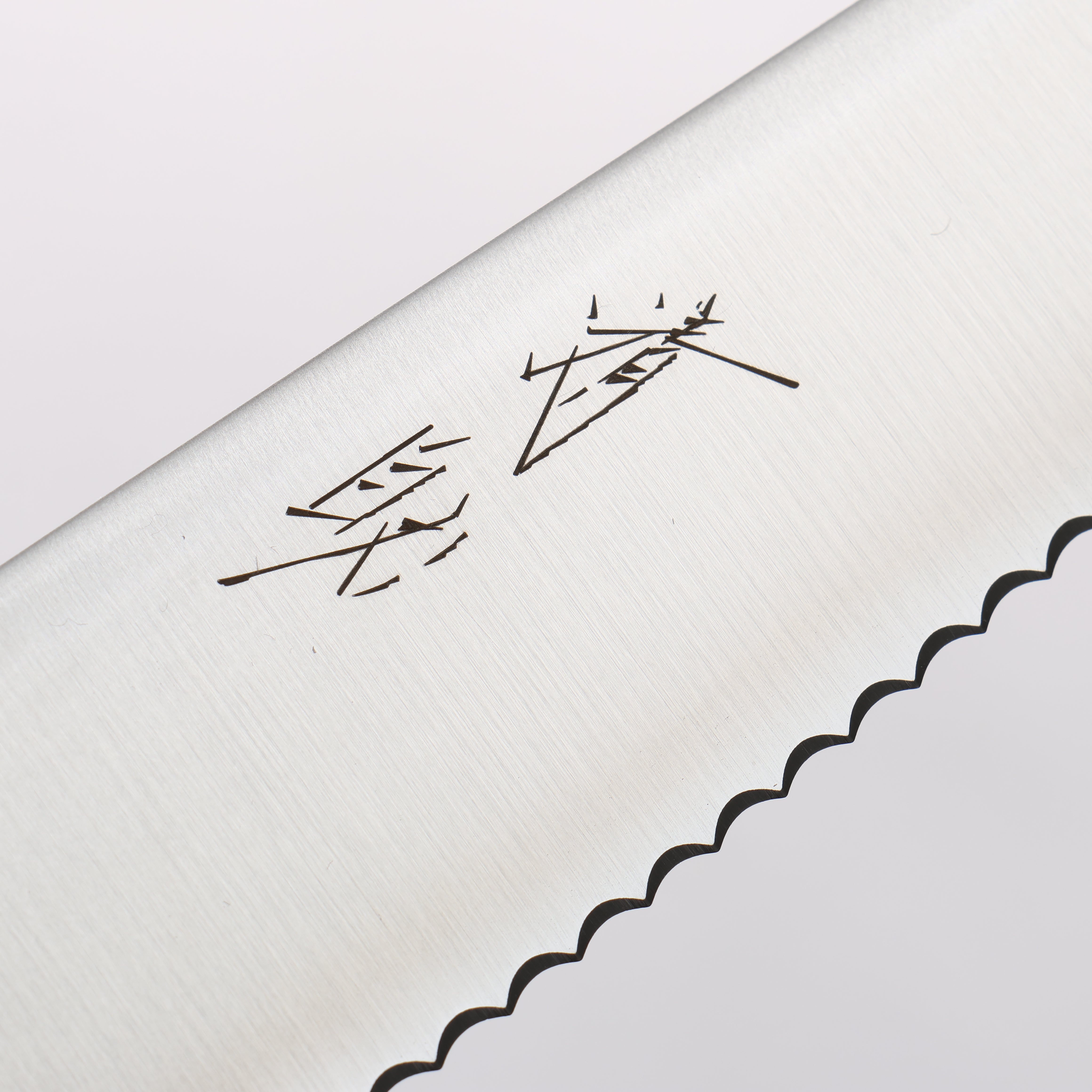 Seisuke Stainless Steel Bread Slicer 240mm Oak (Indigo Dyed) Handle - Japanny - Best Japanese Knife