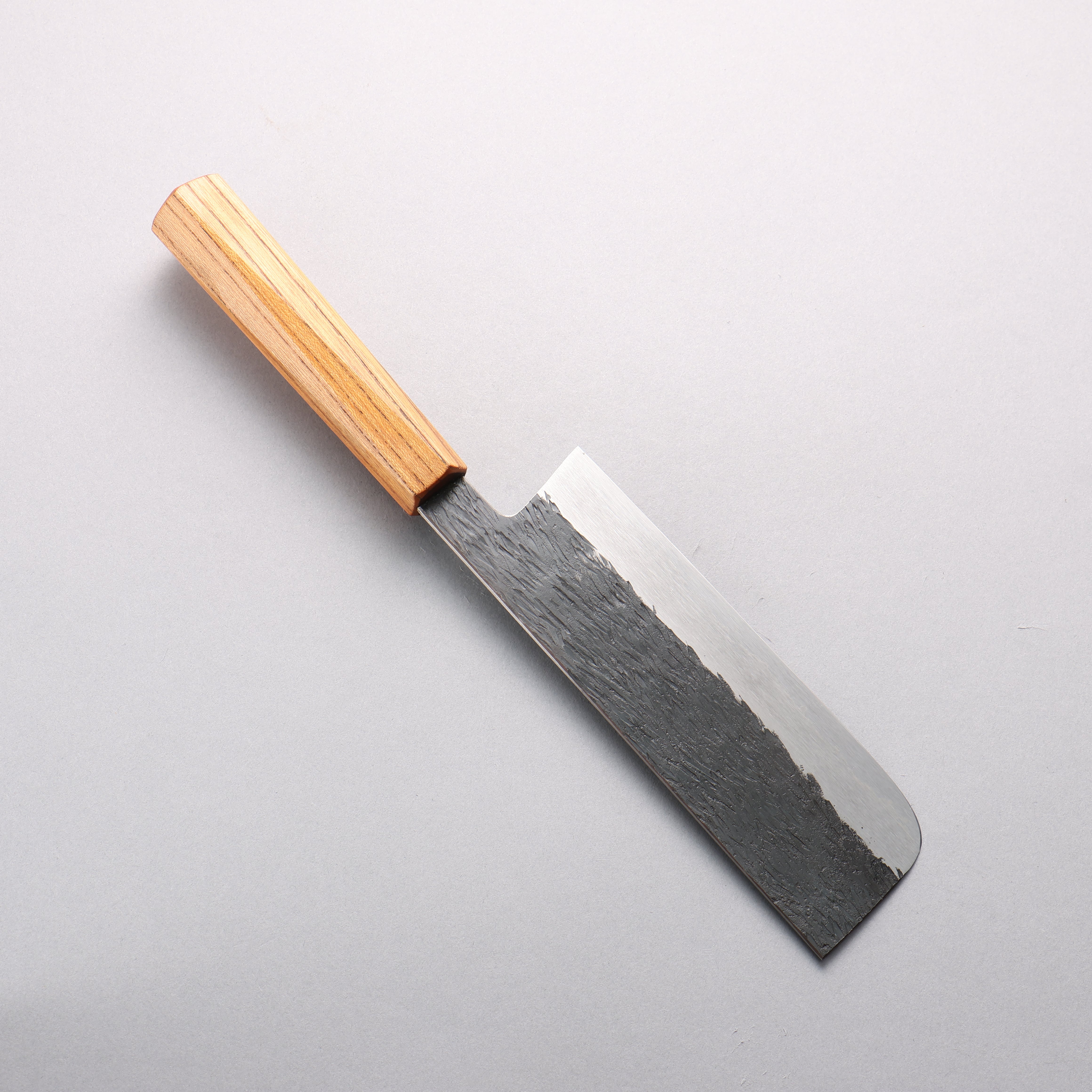 Isamitsu Abe White Steel No.1 Hammered Nakiri 165mm Japanese Elm (pentagonal) Handle - Japanny - Best Japanese Knife