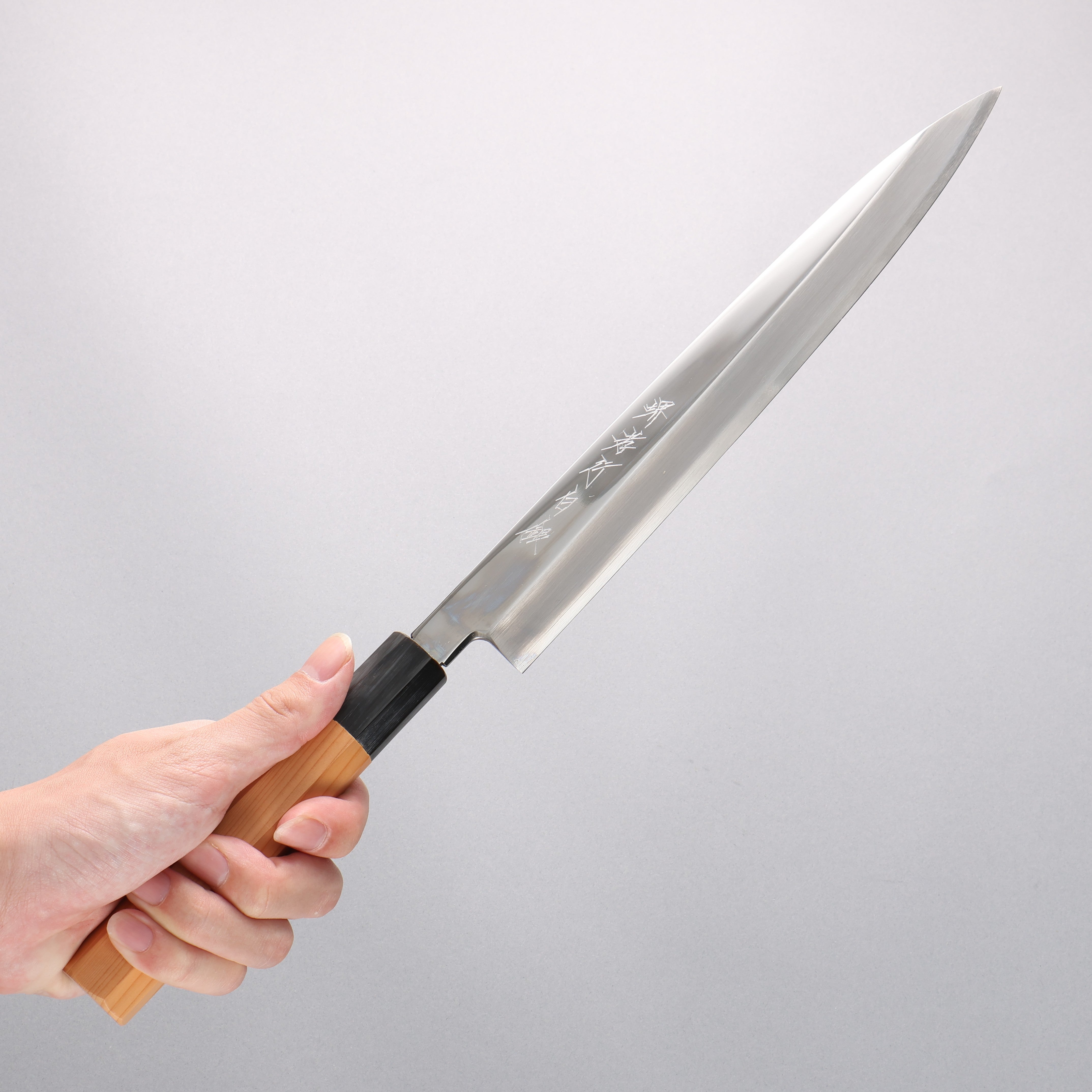 Sakai Takayuki Hakugin INOX Mirrored Finish Yanagiba Yew Tree Handle - Japanny - Best Japanese Knife