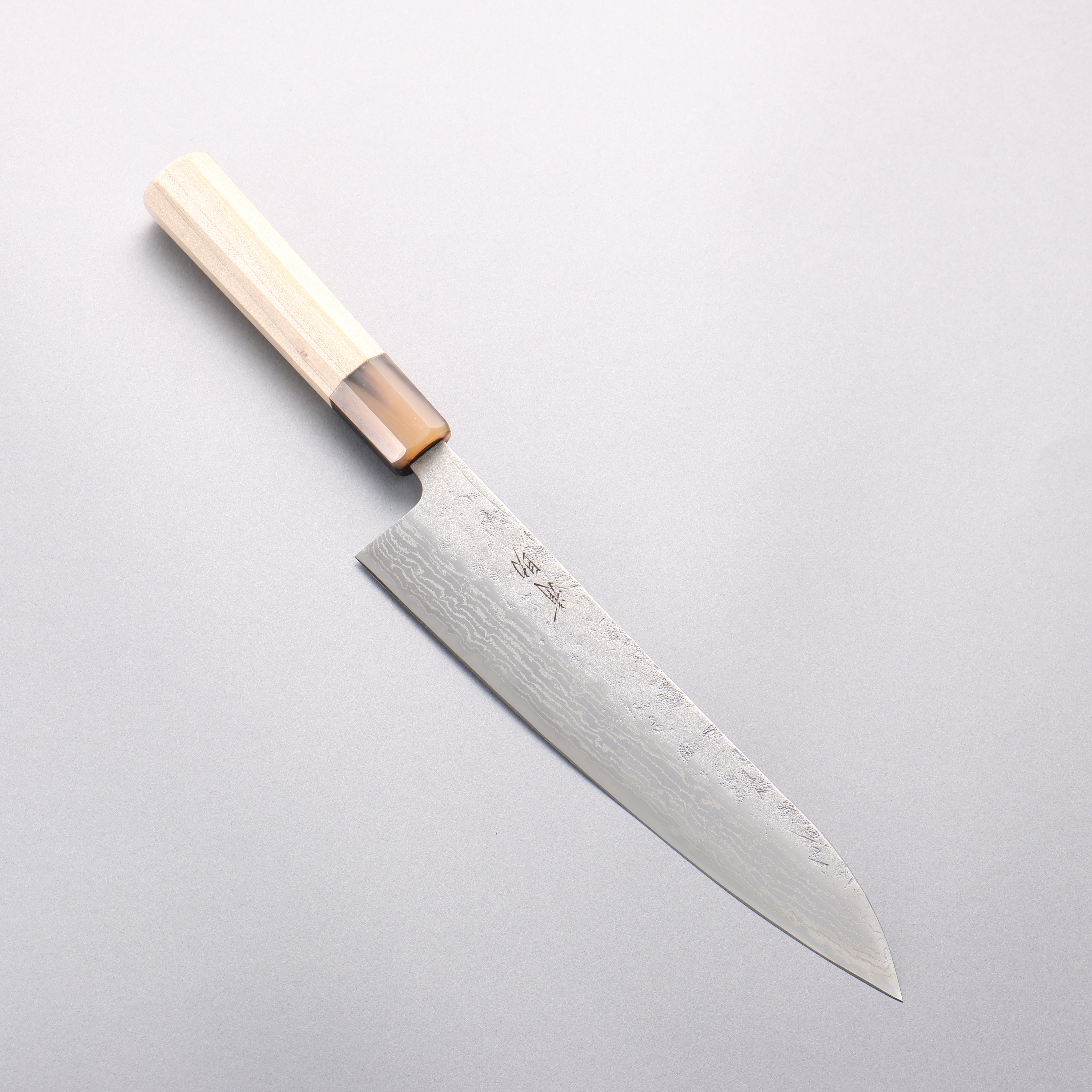 Seisuke Swedish Steel-stn Damascus Washiji Gyuto 210mm Magnolia Handle - Japanny - Best Japanese Knife