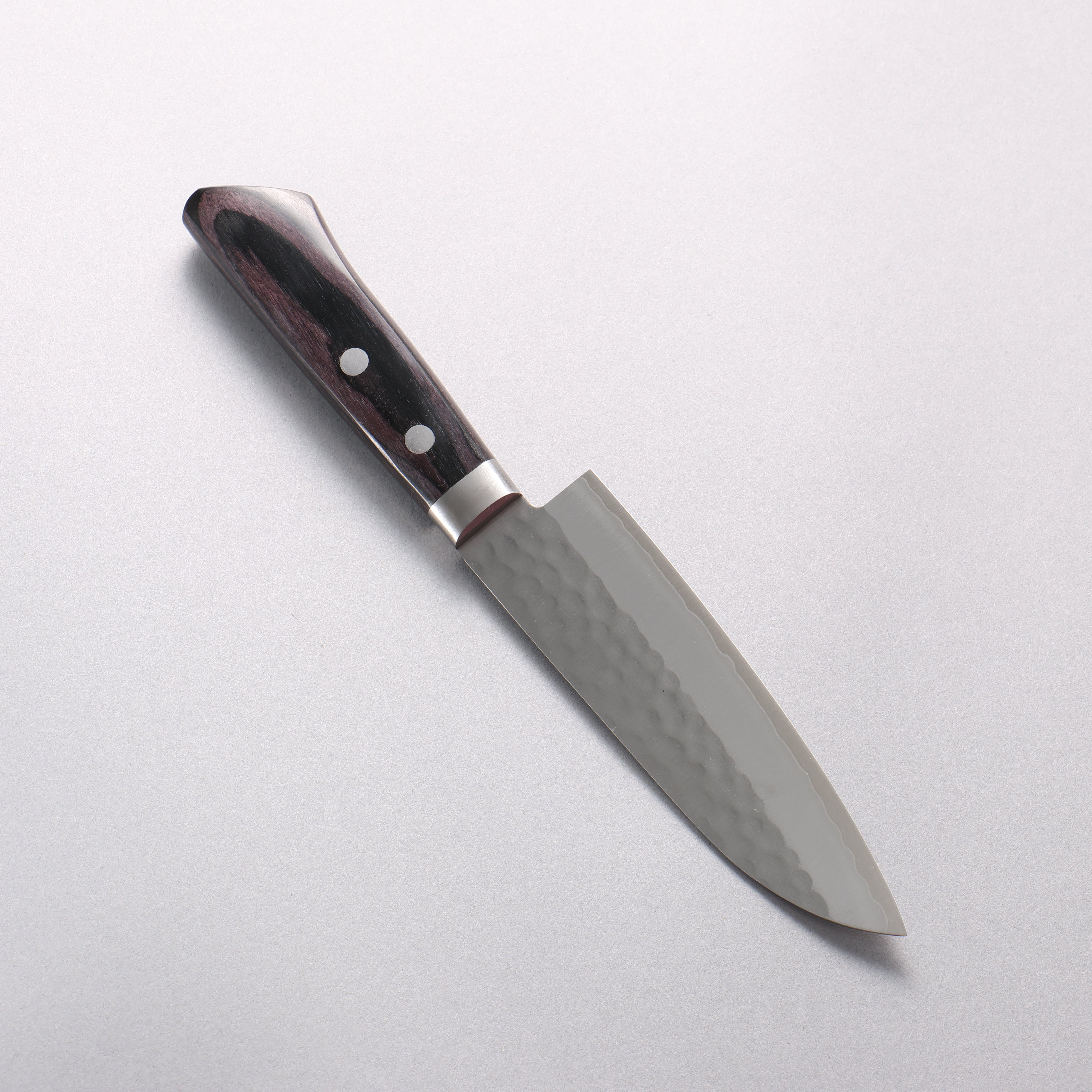 Kunihira VG1 Hammered Small Santoku 130mm Black Pakka wood Handle - Japanny - Best Japanese Knife
