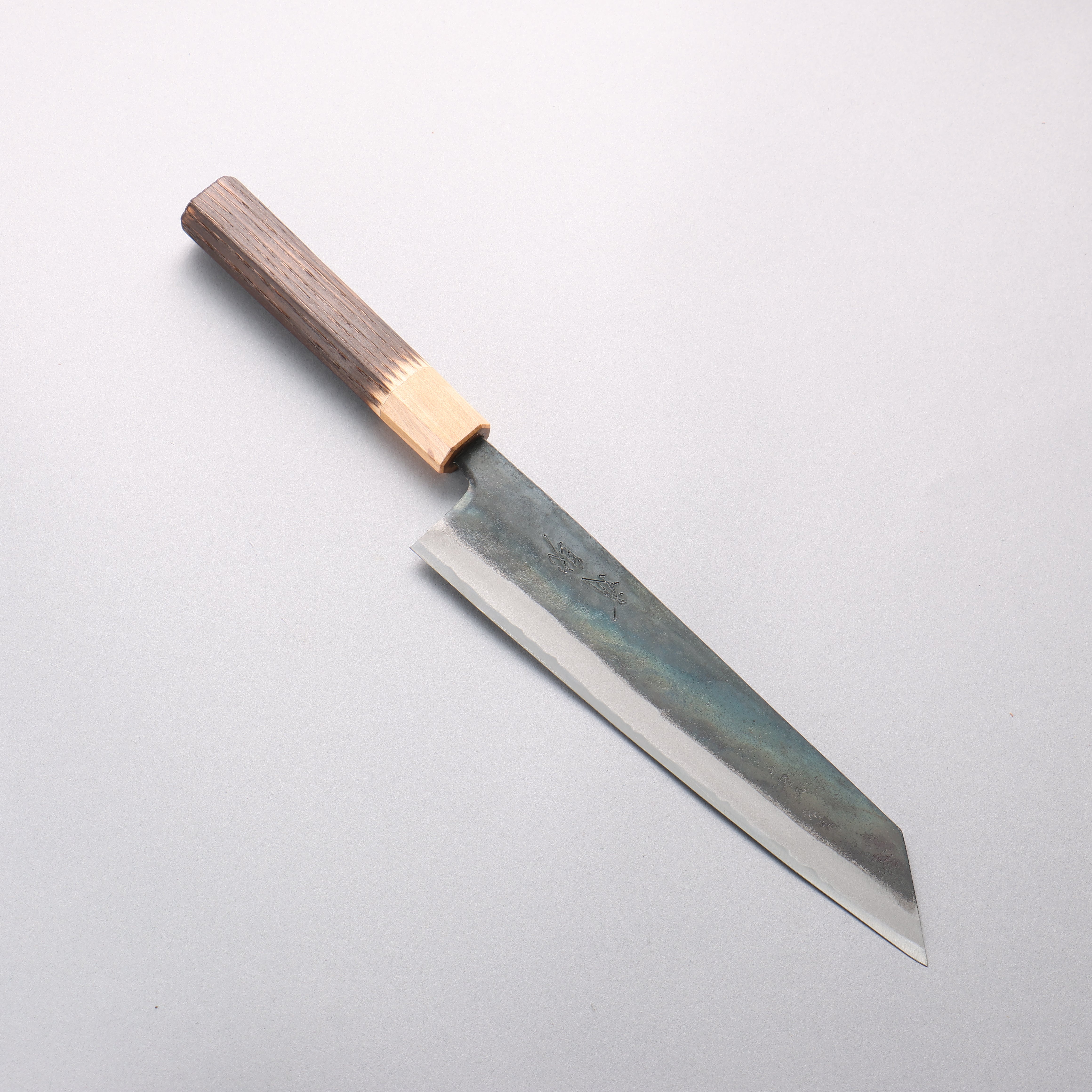 Seisuke Blue Steel No.1 Black Finished Kiritsuke Gyuto 210mm Burnt Chestnut (ferrule: Cherry Wood) Handle - Japanny - Best Japanese Knife