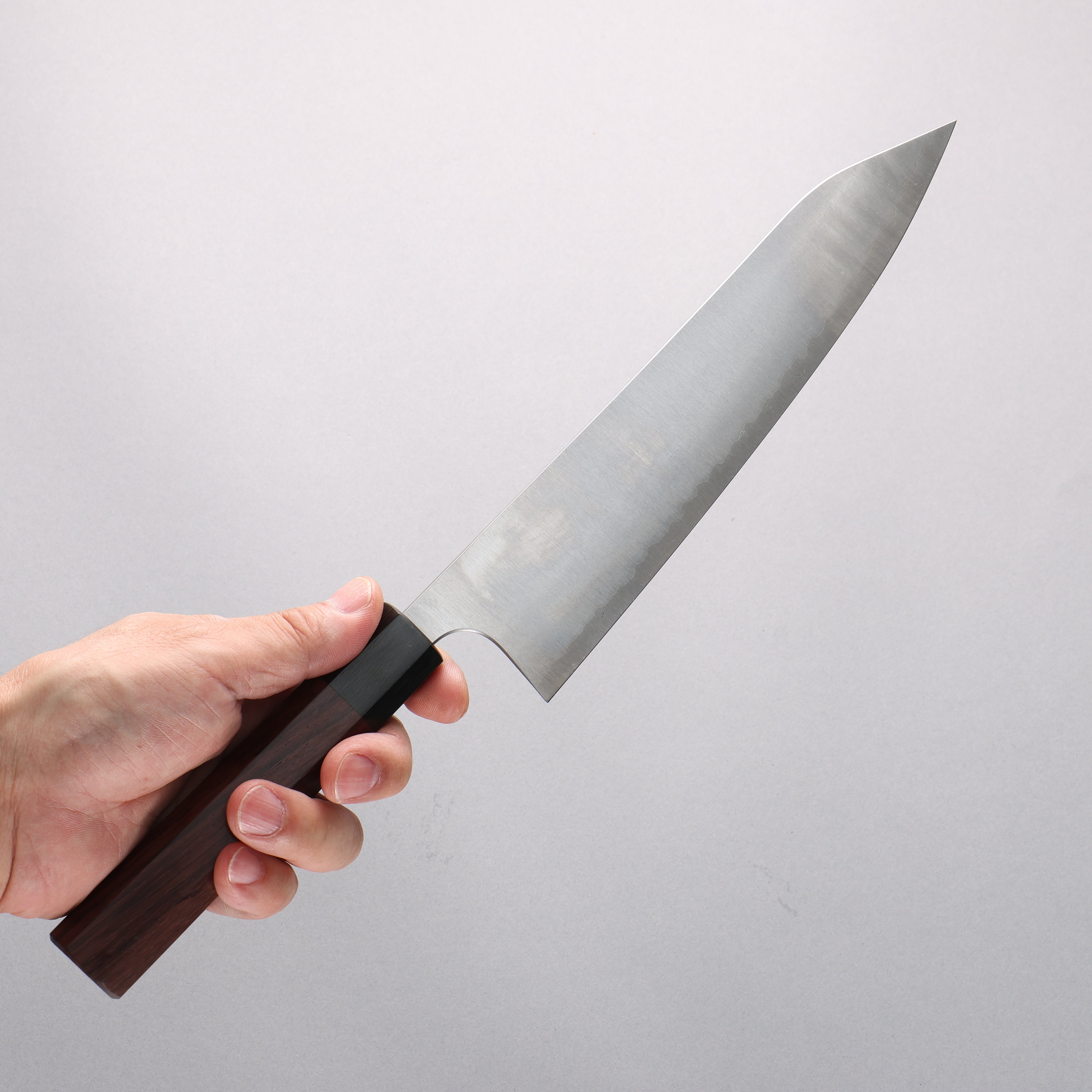 Shibata Takayuki Koutetsu Blue Super Gyuto 210mm Rosewood (Ferrule: Black Pakka Wood) Handle - Japanny - Best Japanese Knife